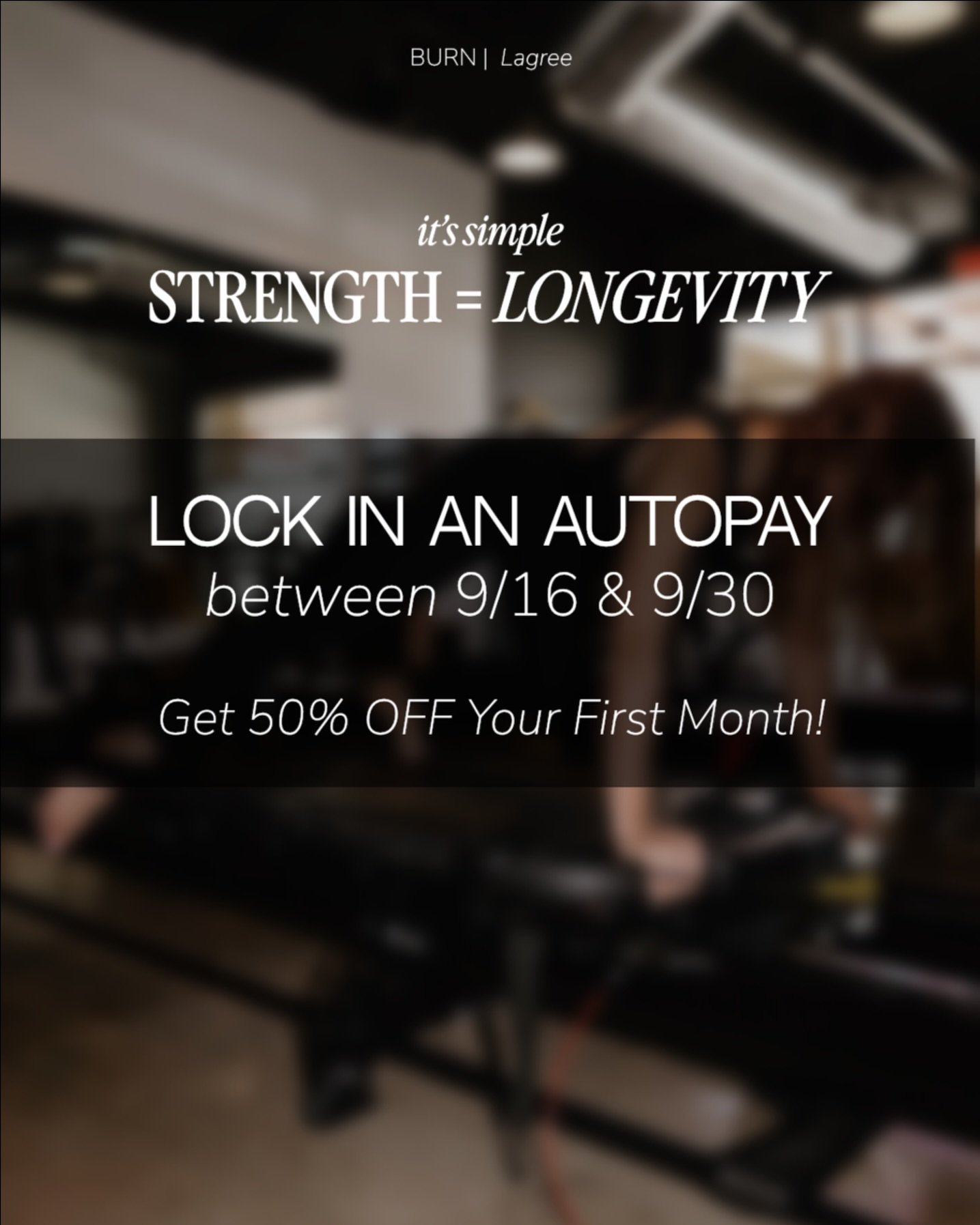 Consistency = PROGRESS! 🔥 

It&rsquo;s the ONLY way to stay on track without thinking twice. Because the Megas won&rsquo;t work themselves.

Train smarter. Get stronger.

Purchase a membership between 9/16&ndash;9/30 and get 50% off your first month