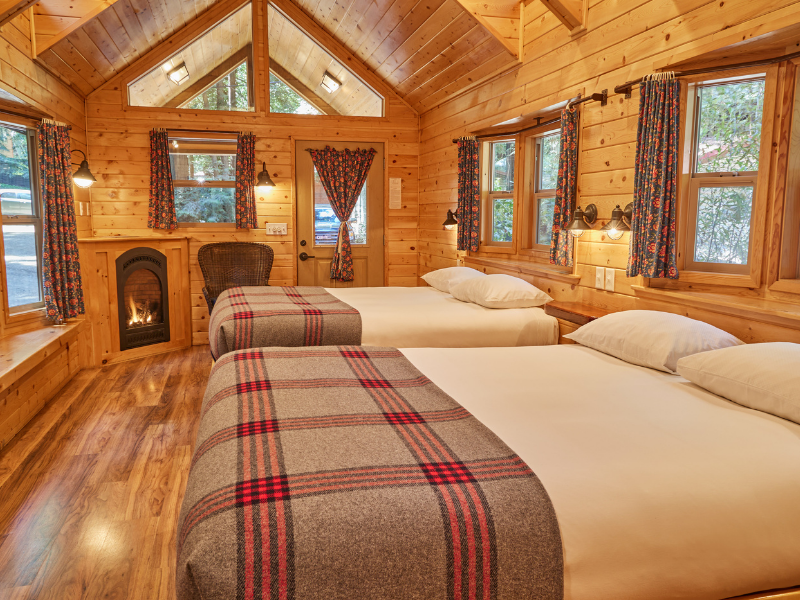 Interior of 1 bedroom 2 beds- cabin 58