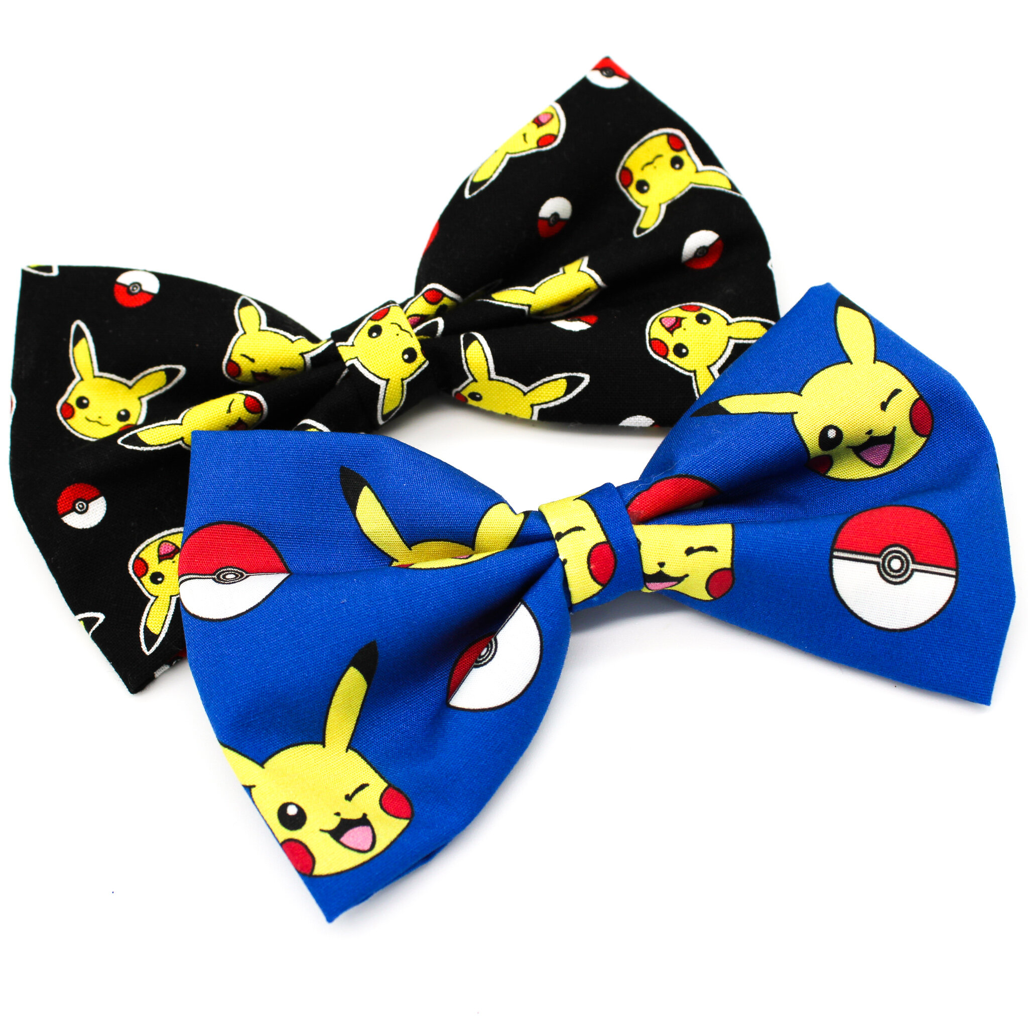 Hair Clip or Bowtie Made From Pikachu and Pokeball Fabric