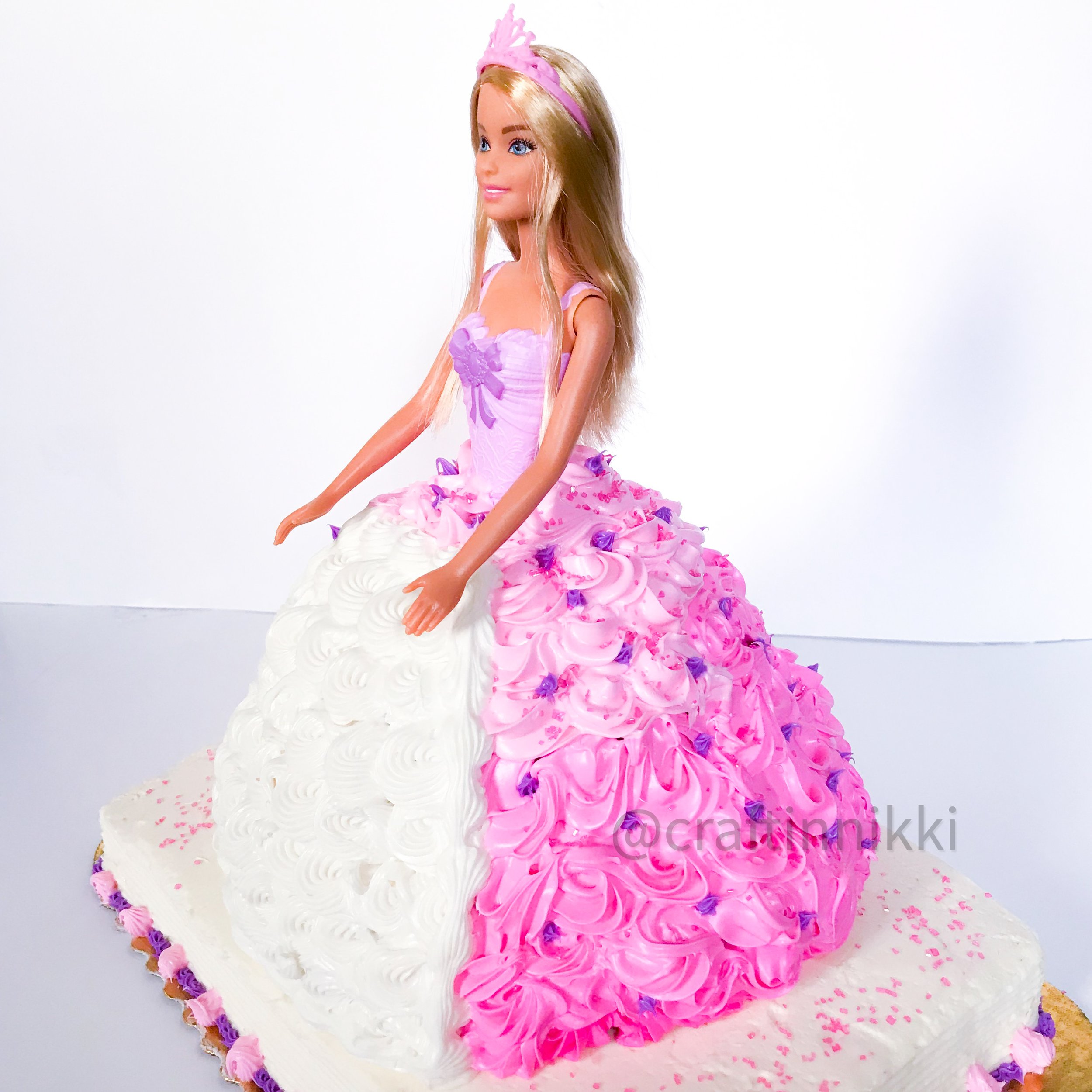 Craftin Nikki - DIY Barbie Cake Barbie Side.jpg