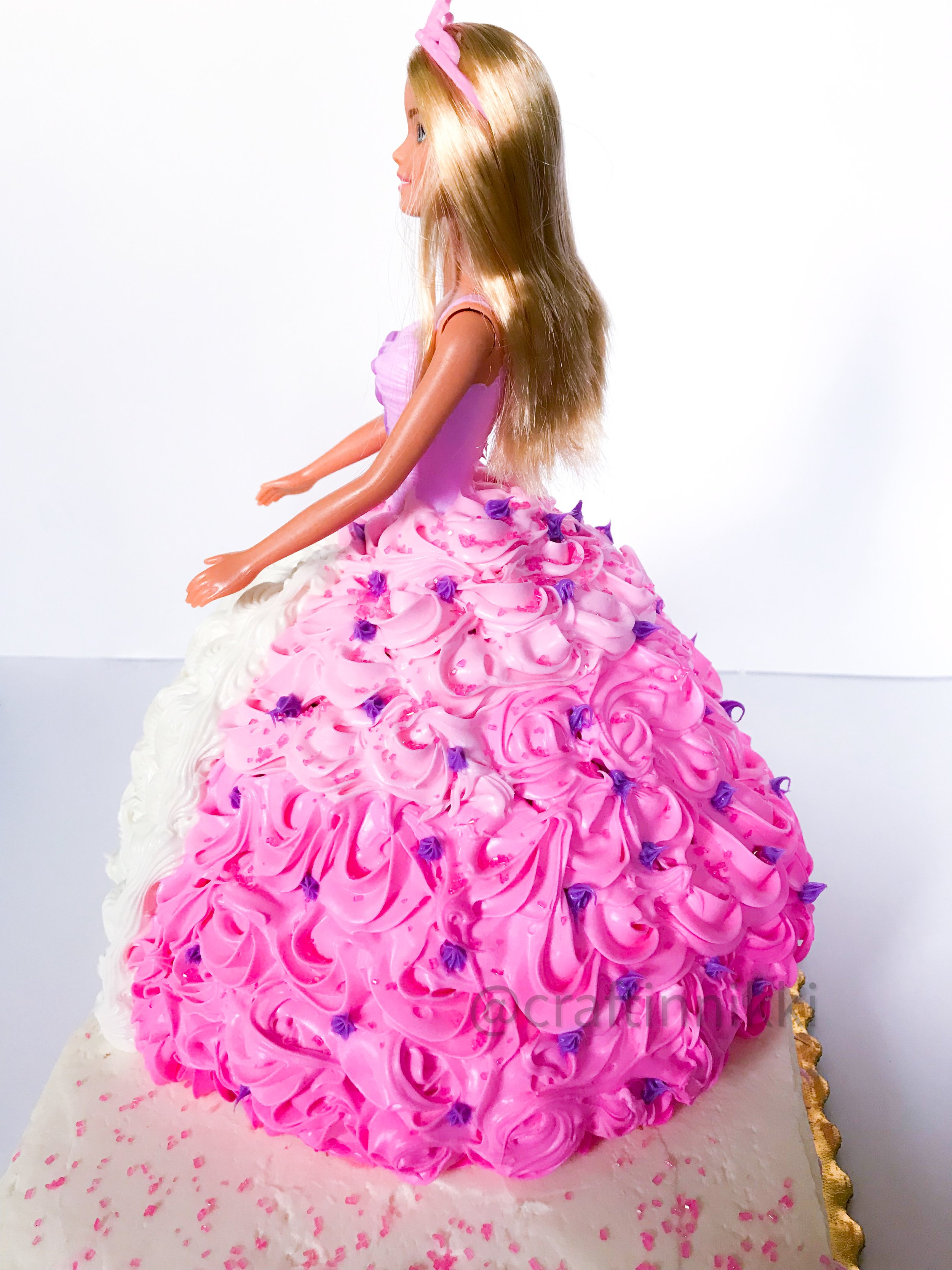 Craftin Nikki - DIY Barbie Cake Barbie Back Right.jpg