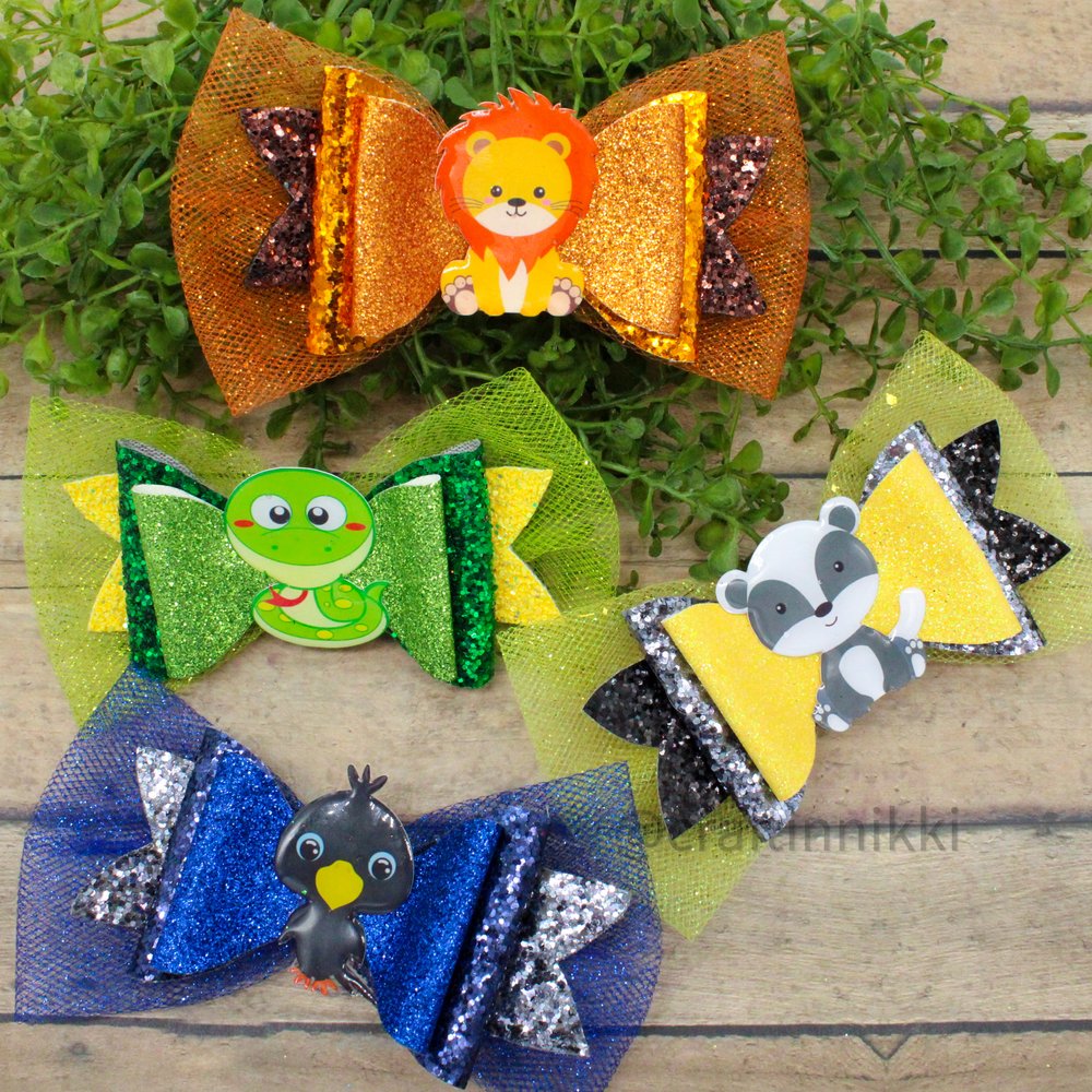 Wizard House Blue and Black Raven Glitter Tulle Hair Bow
