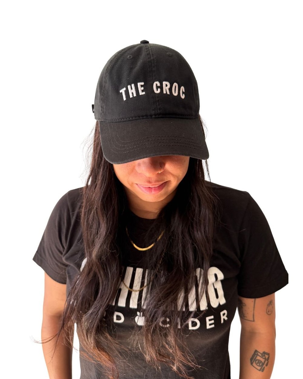 "The Croc" Distressed Black Dad Hat