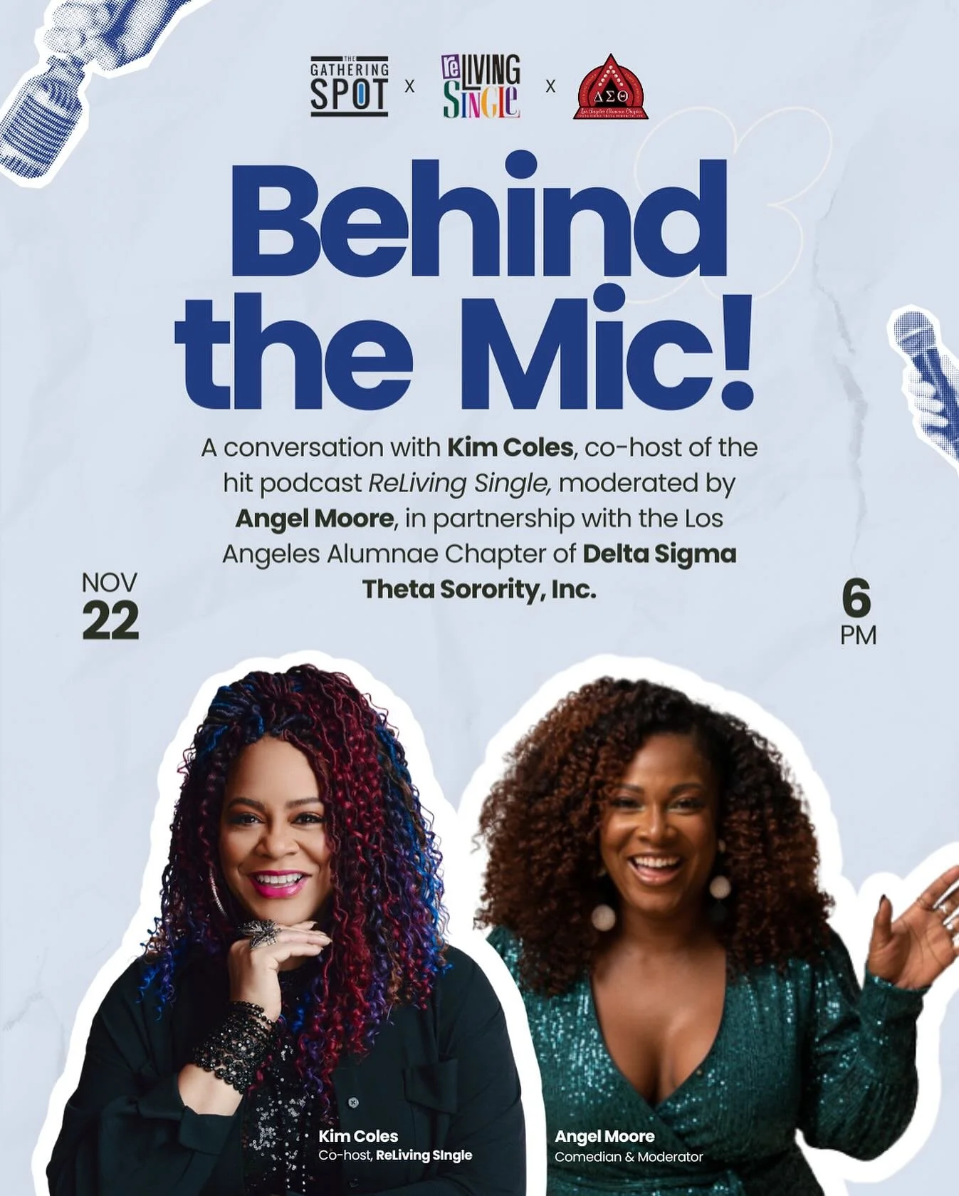 Join the Arts &amp; Letters Committee as we celebrate ReLiving Single, the official Living Single rewatch podcast with Kim Cole and Angel Moore. 

Limited space available. RSVP by 11/15 to artsandletters@dstlachapter.com for more information.