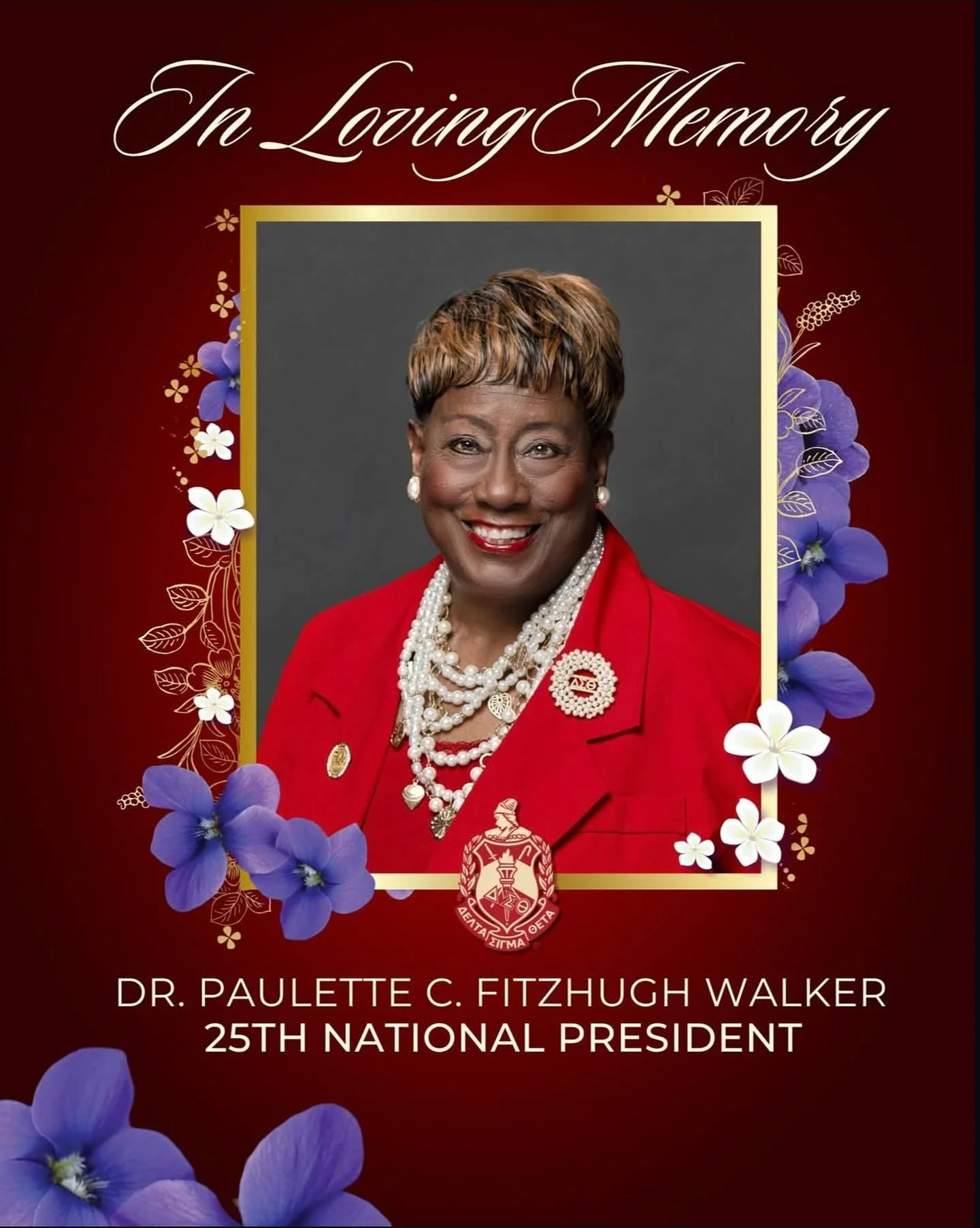 #repost It is with great sorrow that Delta Sigma Theta Sorority, Incorporated shares the passing of our beloved 25th National President, Dr. Paulette C. Walker. Dr. Walker made her peaceful transition during the evening of Wednesday, October 8, 2025,