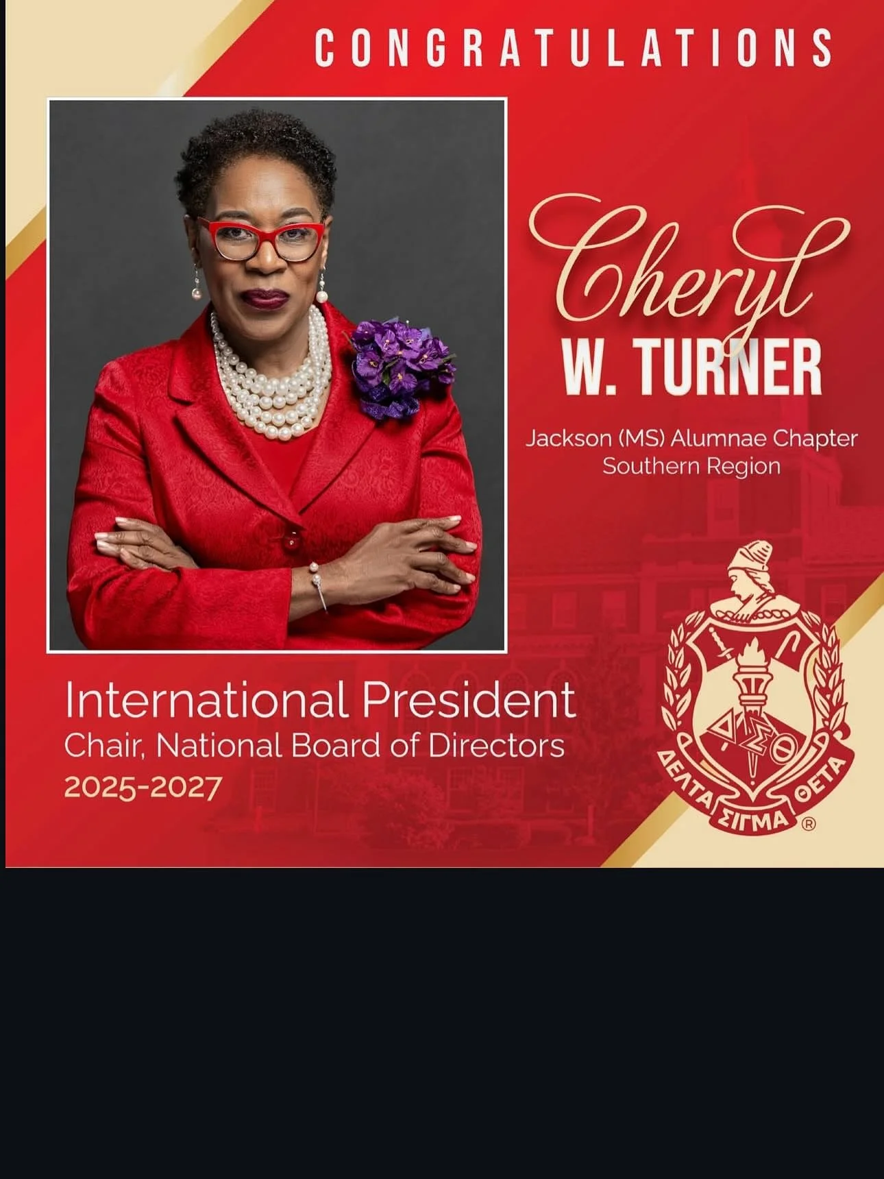 Repost: Congratulations to the newly elected and reelected officers and national committee members of Delta Sigma Theta Sorority, Incorporated!

Join us in a special salute to our 2025&ndash;2027 National Executive Committee:
🔺 International Preside