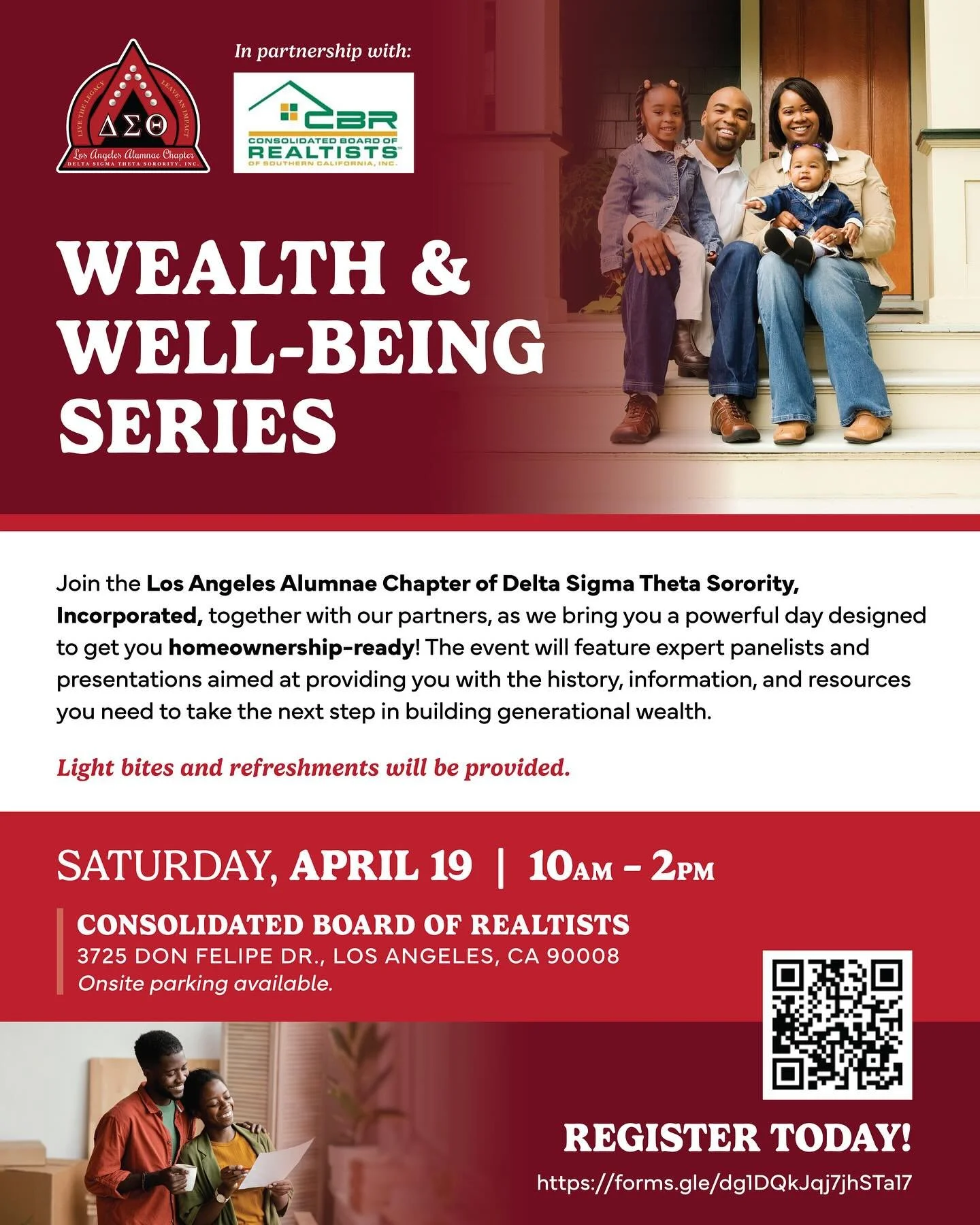 Ready to build generational wealth? 🏠📈 Join the Los Angeles Alumnae Chapter of Delta Sigma Theta Sorority, Inc. and the Consolidated Board of Realtists for the Wealth &amp; Well-Being Series&mdash;a powerful event designed to get you homeownership-
