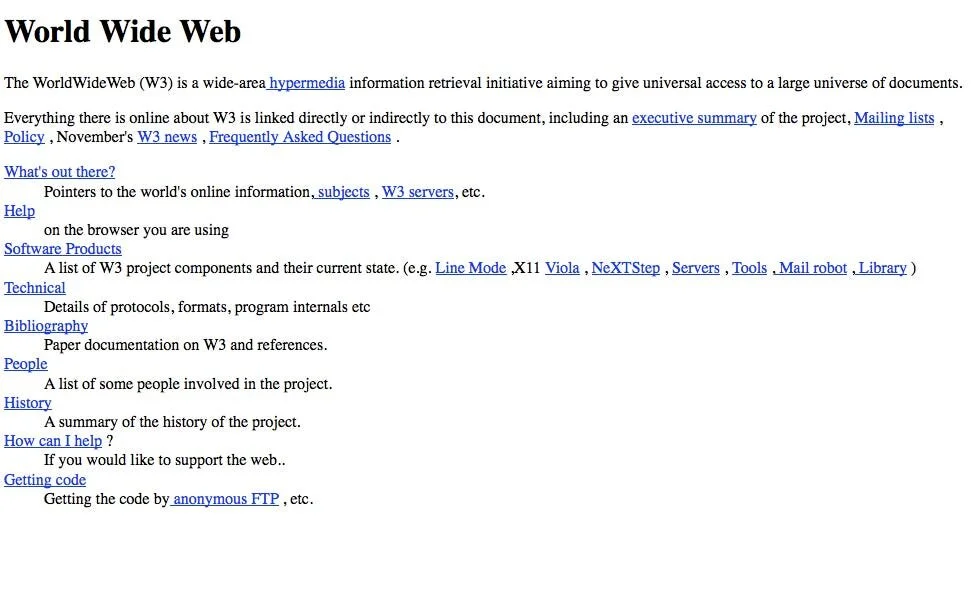 First web page, August 6th, 1991