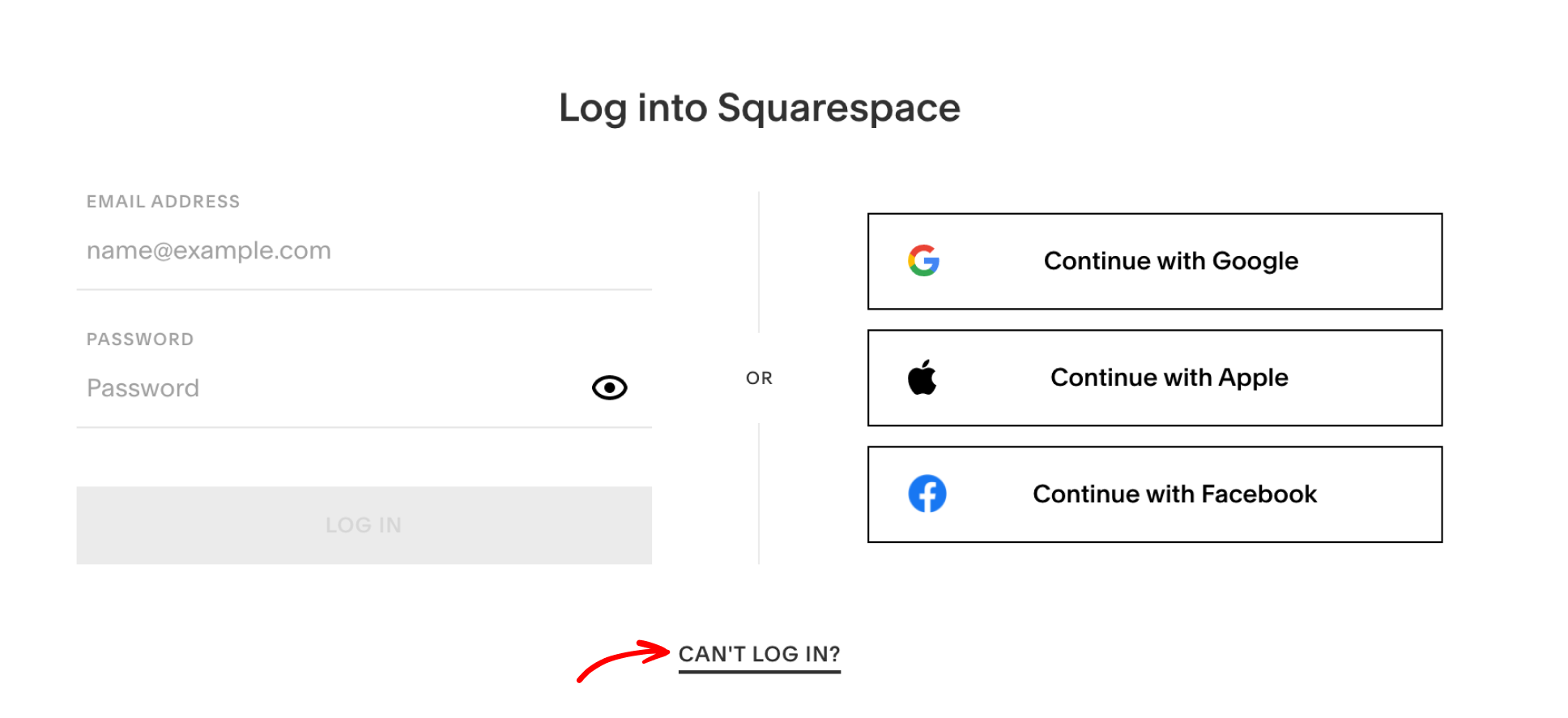 Squarespace Login Problems
