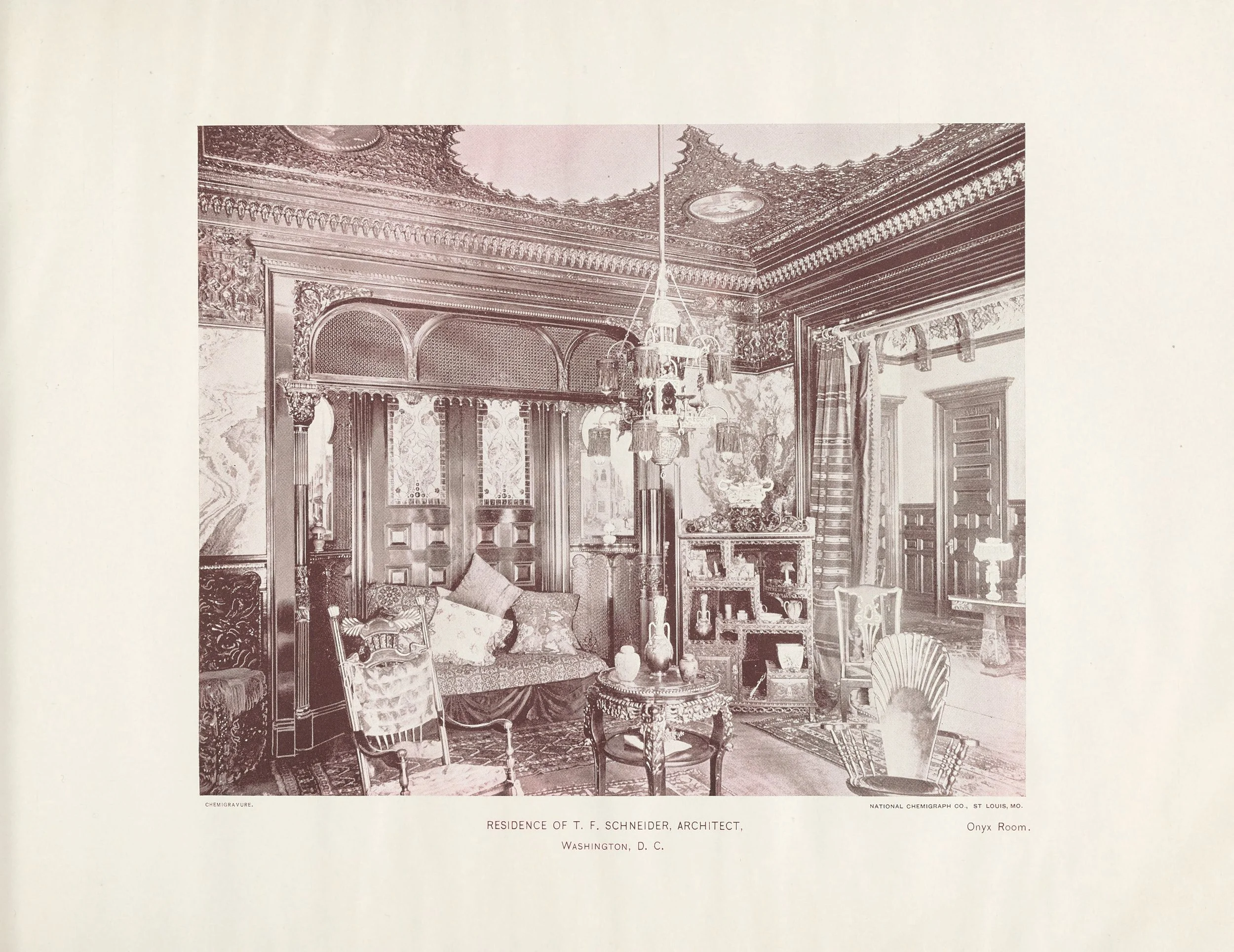 An image of T.F. Schneider's Onyx Room, which our Moorish Room was based