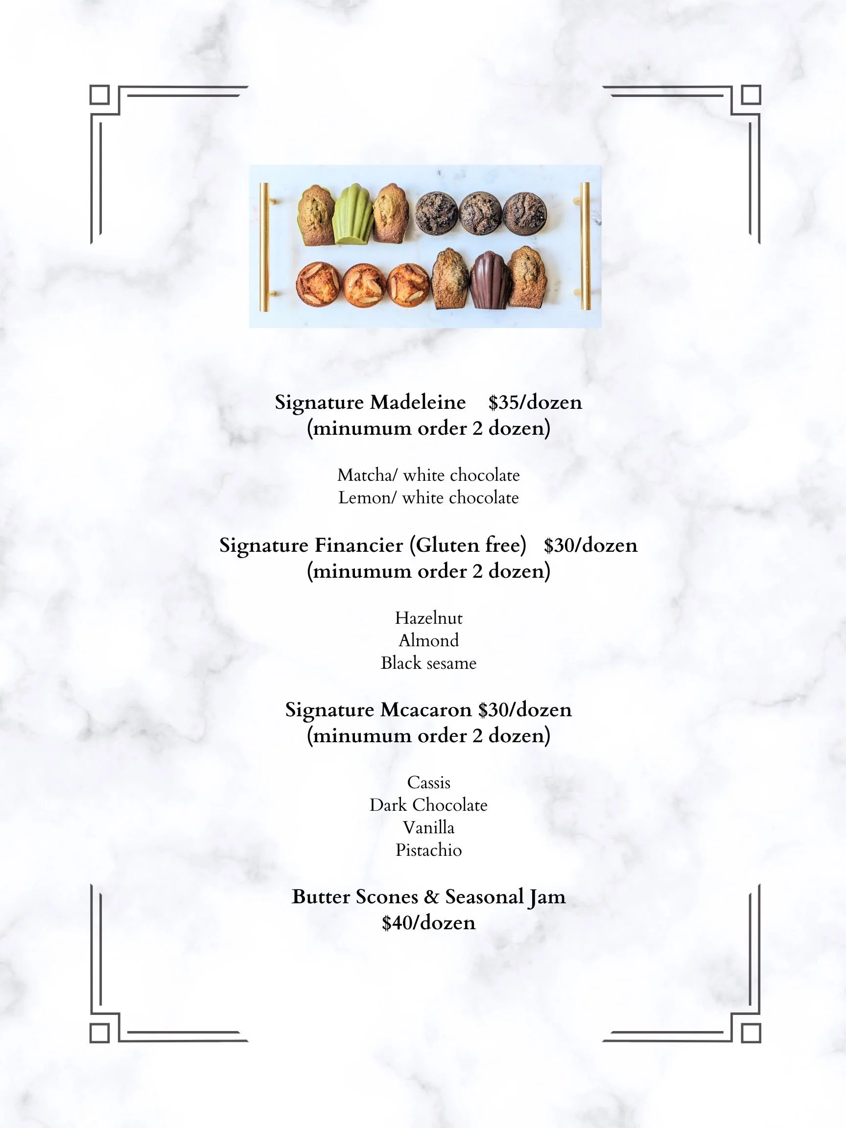 Bon Moment Canape catering menu- add-ons