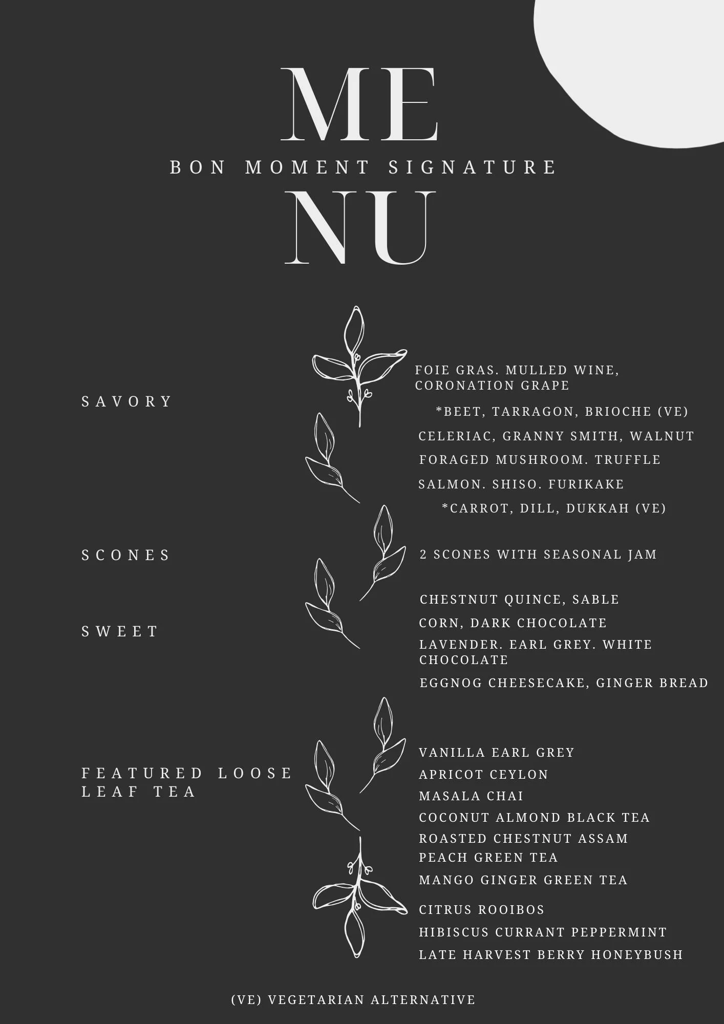 Bon Moment Corporate Catering Menu: Menu Signature