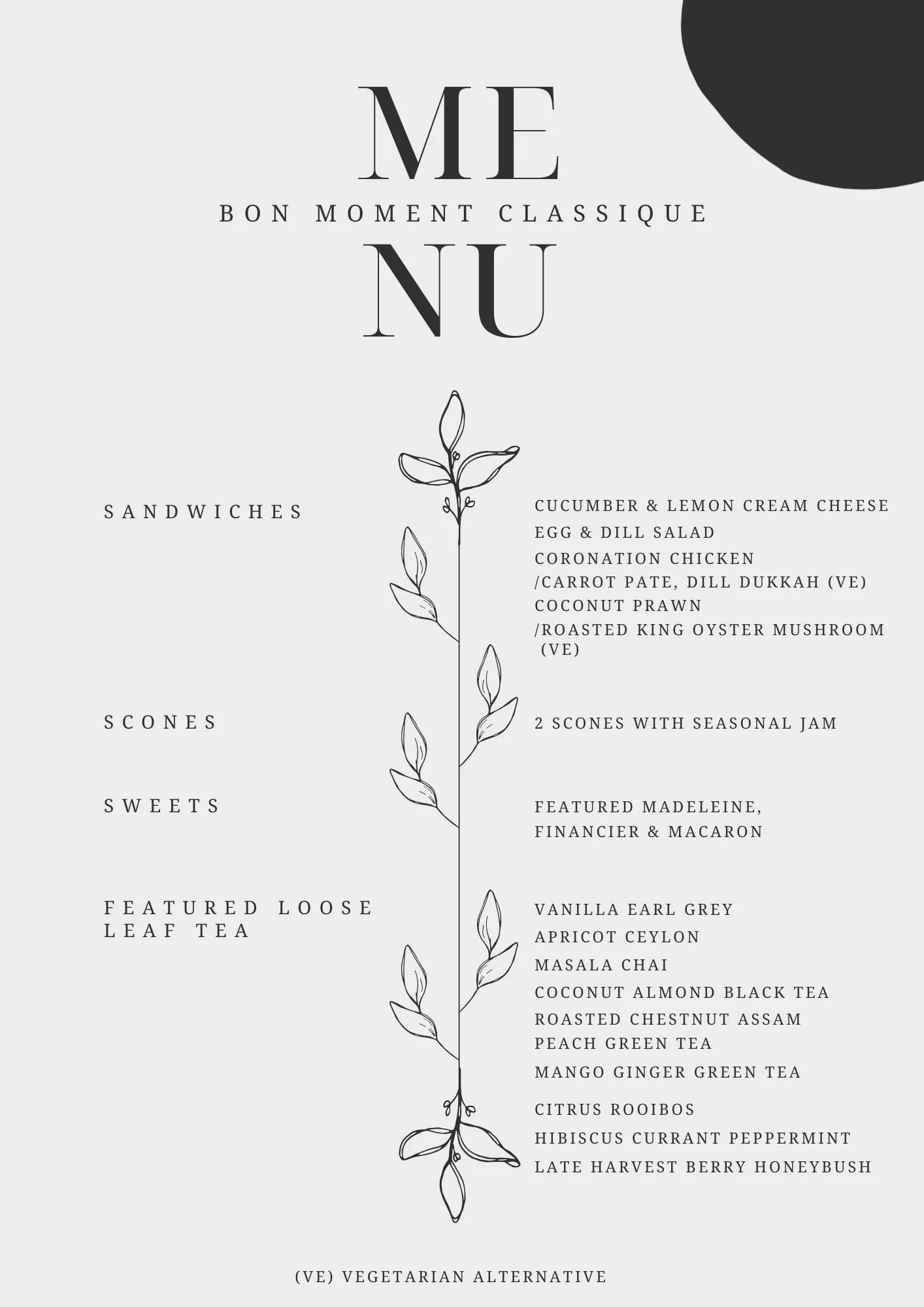 Bon Moment Corporate Catering Menu: Menu Classique