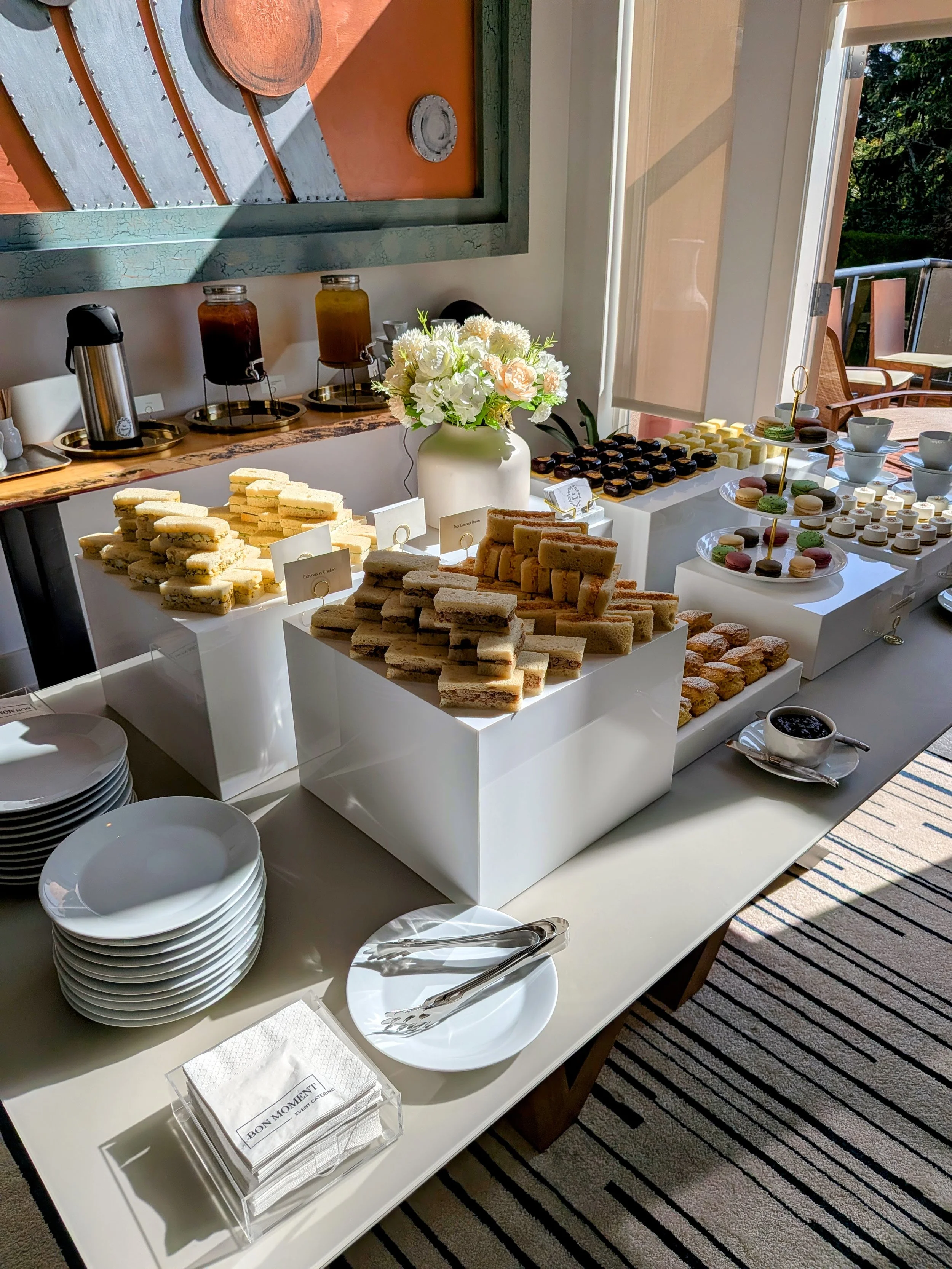 Bon Moment Afternoon tea catering- menu elegant