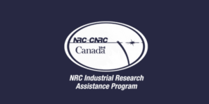 Logo of NRC Industrial Research Assistance Program with the text 'NRC-CNRC Canada' and a stylized airplane or missile graphic.