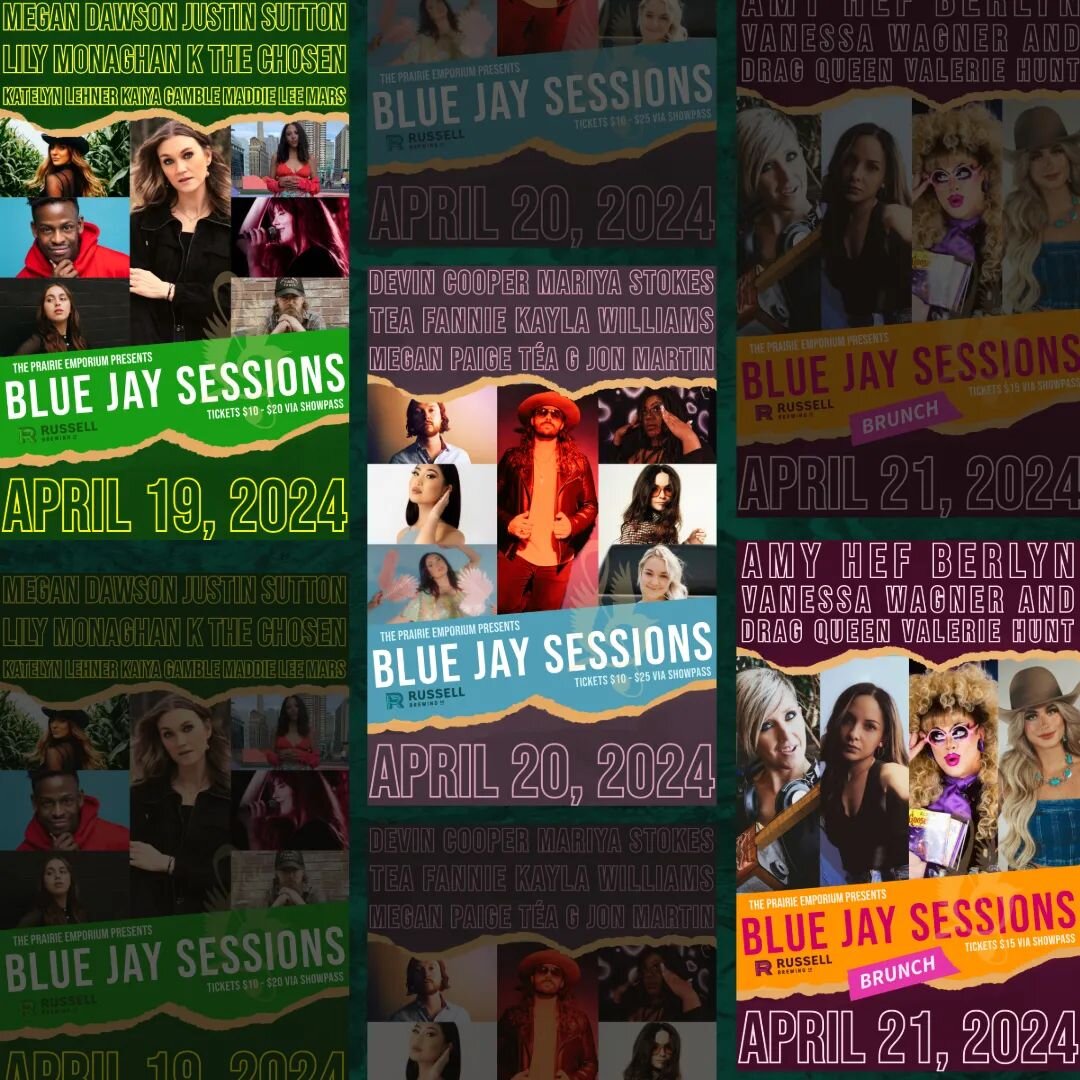 🗓️📢 Join us from April 19-21 for @thebluejaysessions spring series featuring an AWESOME lineup of Canadian artists incl. @mariyastokes, @devincoopermusic, @iamteafannie, @megandawsonmusic, @teagtunes, @amy_hef, and drag performer @queenvaleriehunt!