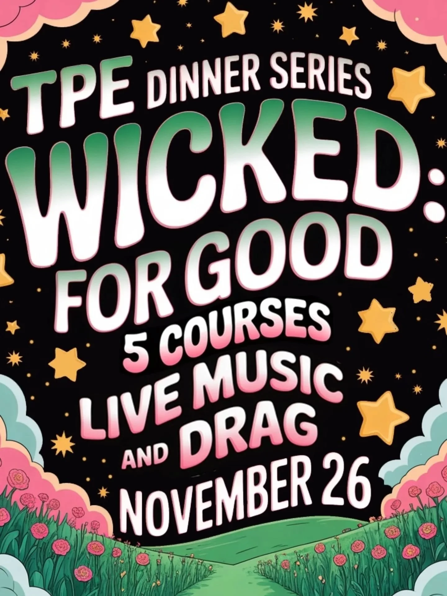 🪄💚🩷 REJOICIFY! 🩷💚🪄 We're putting on a special dinner event on Nov. 26 inspired by 'Wicked: For Good'.

Themed drinks, canapes and a 5-course dinner menu by cookbook author @dansgoodside, performances by @alexhughesmusic and @kingsmokeywaters AN