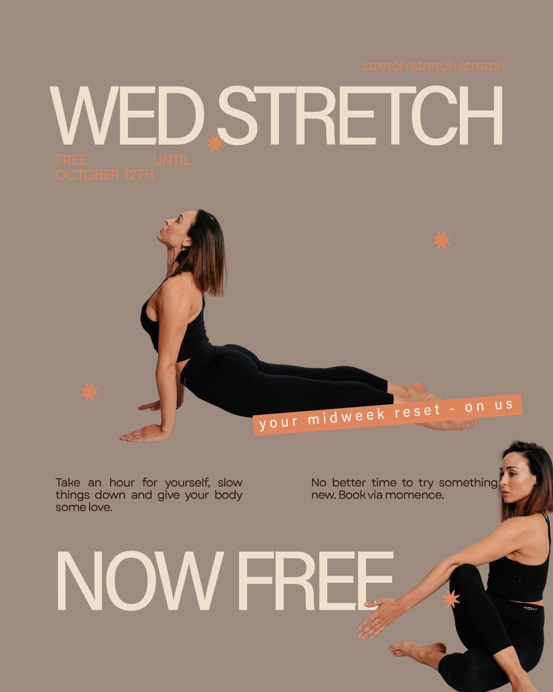 Wednesday Stretch | NOW FREE

Need a little midweek reset? Come along to Wednesday Stretch and take some time to slow down, stretch it out and leave feeling refreshed. 🤍 Beginners welcome

We&rsquo;re making Wednesday Stretch FREE until 12 October, 