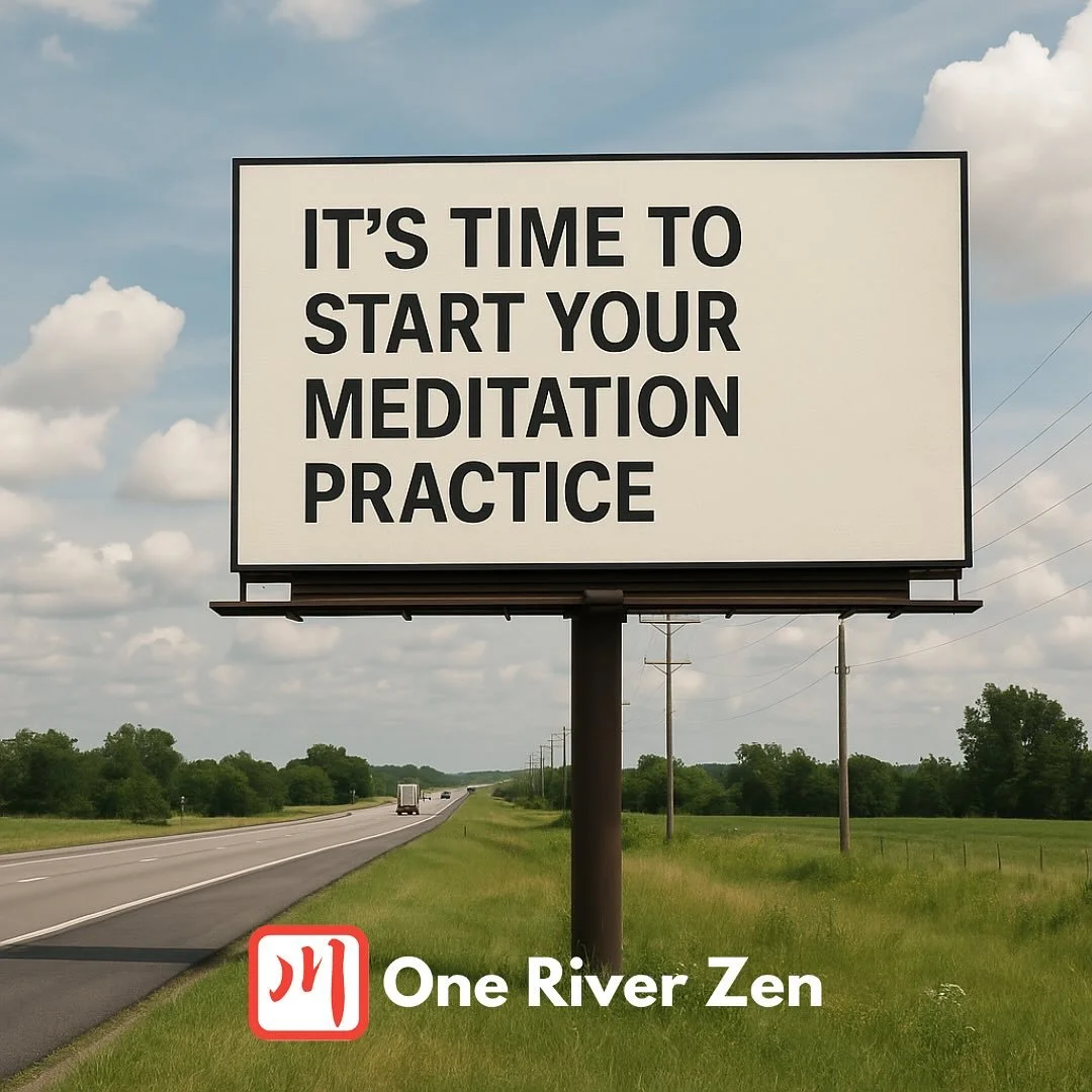 🪷 Look, it’s a sign! 🪷
It’s time to start your meditation practice at One River Zen. Just walk through the front door—we’ll take care of the rest. Meditation is always free, and everyone is welcome!
🕰 Weekly Schedule
 