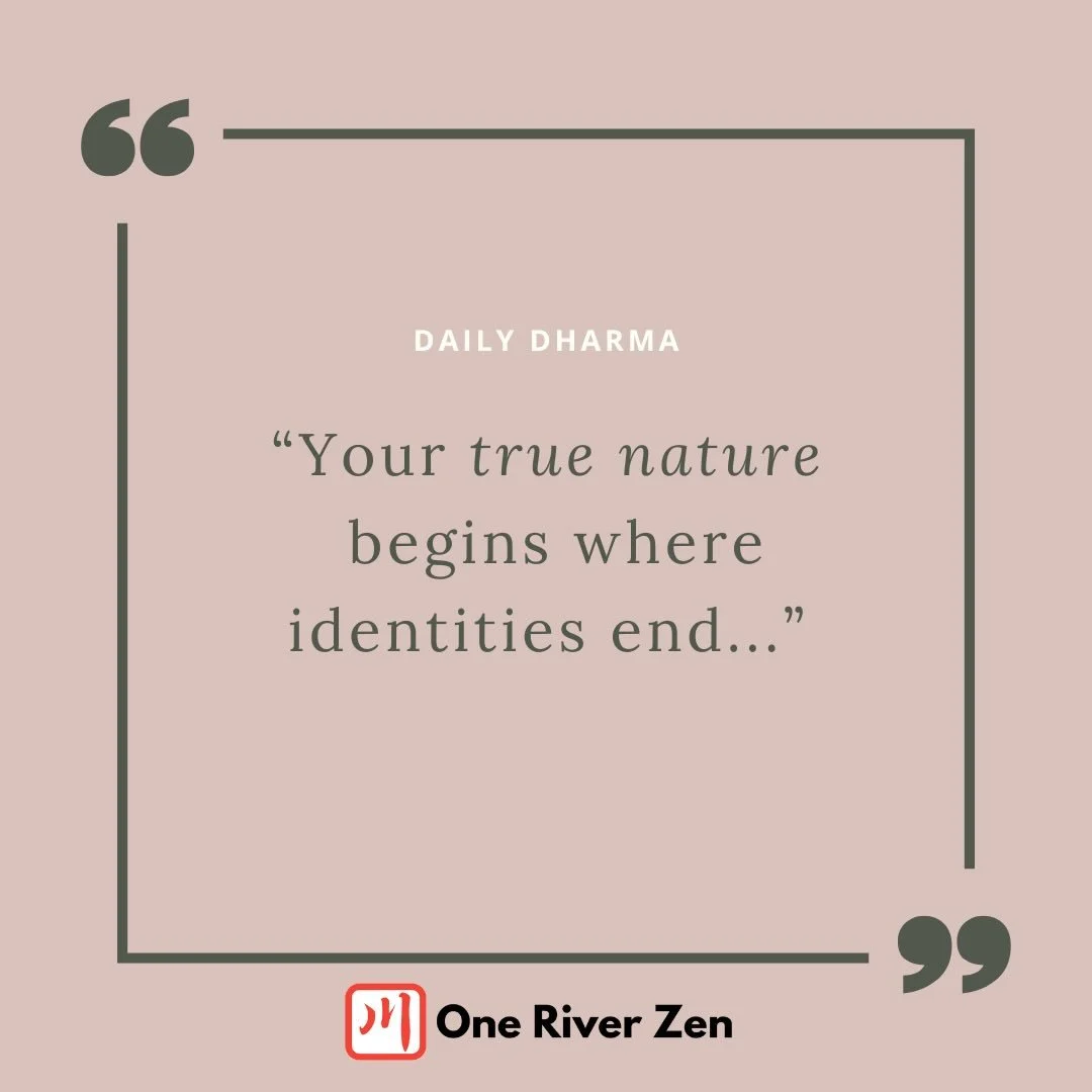 &ldquo;Your true nature begins where identities end.&rdquo;

We do such a good job sometimes presenting ourselves as coherent and put together that we actually fall for ourselves. We walk around calling ourselves by our names, using our titles, and a