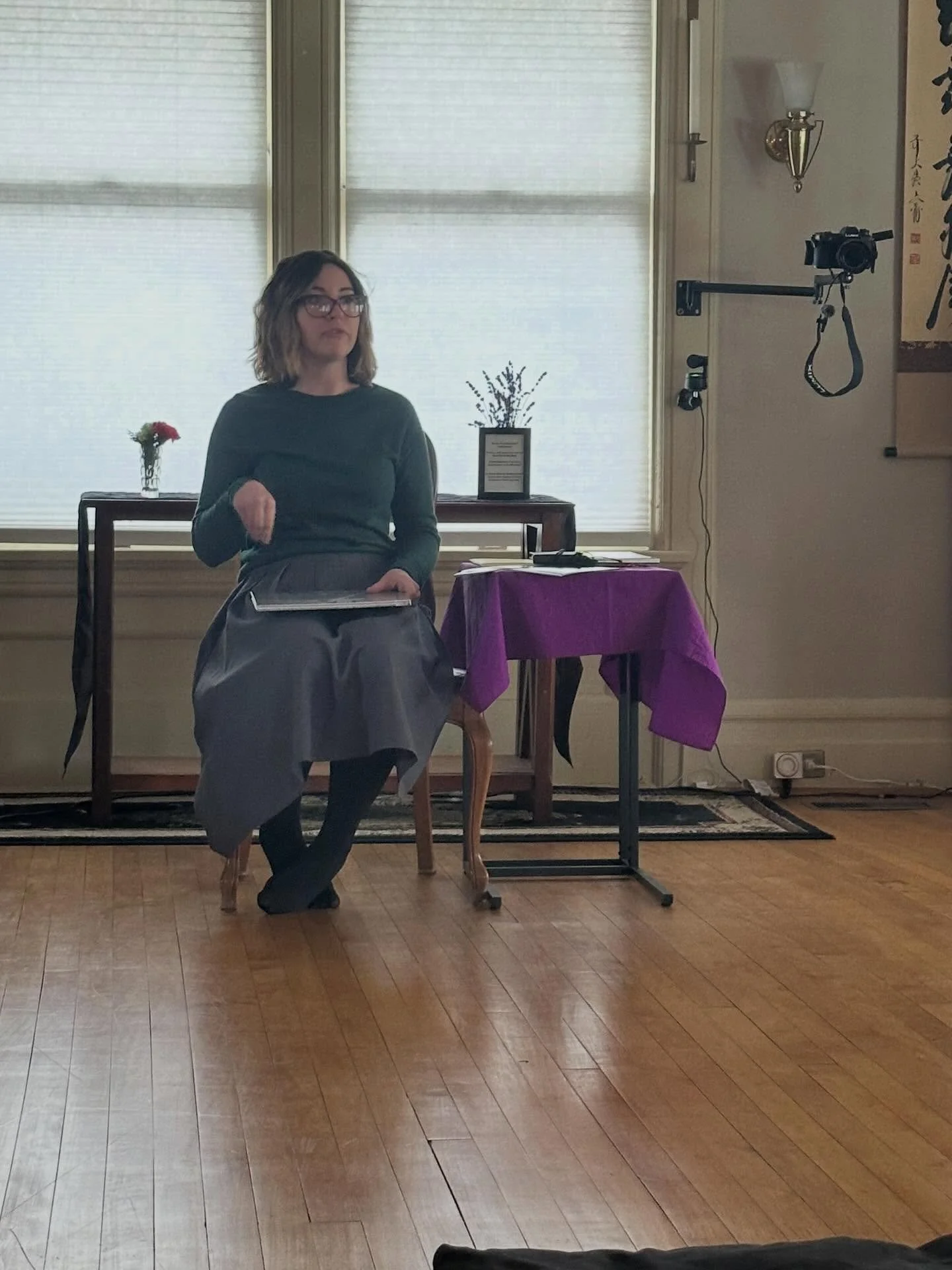 A beautiful afternoon with our Artist-in-Residence, Ali Braboy &mdash;
offering poetry that brings our sangha together in wonder and connection.
We&rsquo;re so grateful for the art that grows here.
🌱🖋️
#OneRiverZen #ArtistInResidence #PoetryReading