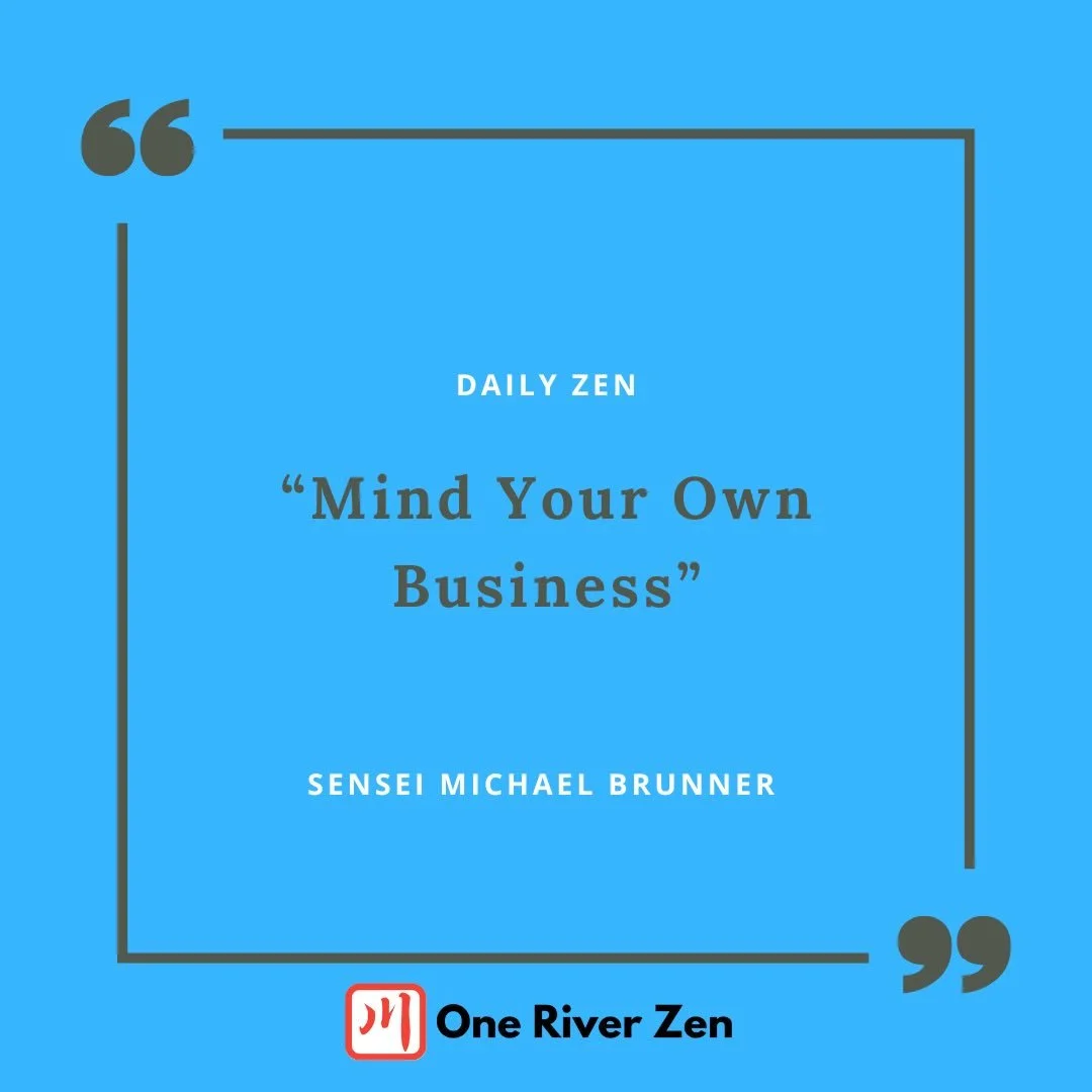 MIND YOUR OWN BUSINESS

One of the most dangerous things on the spiritual path is blaming causes and conditions &mdash; or blaming other people &mdash; for our inability to practice. For our inability to function freely in our own lives.

We have to 