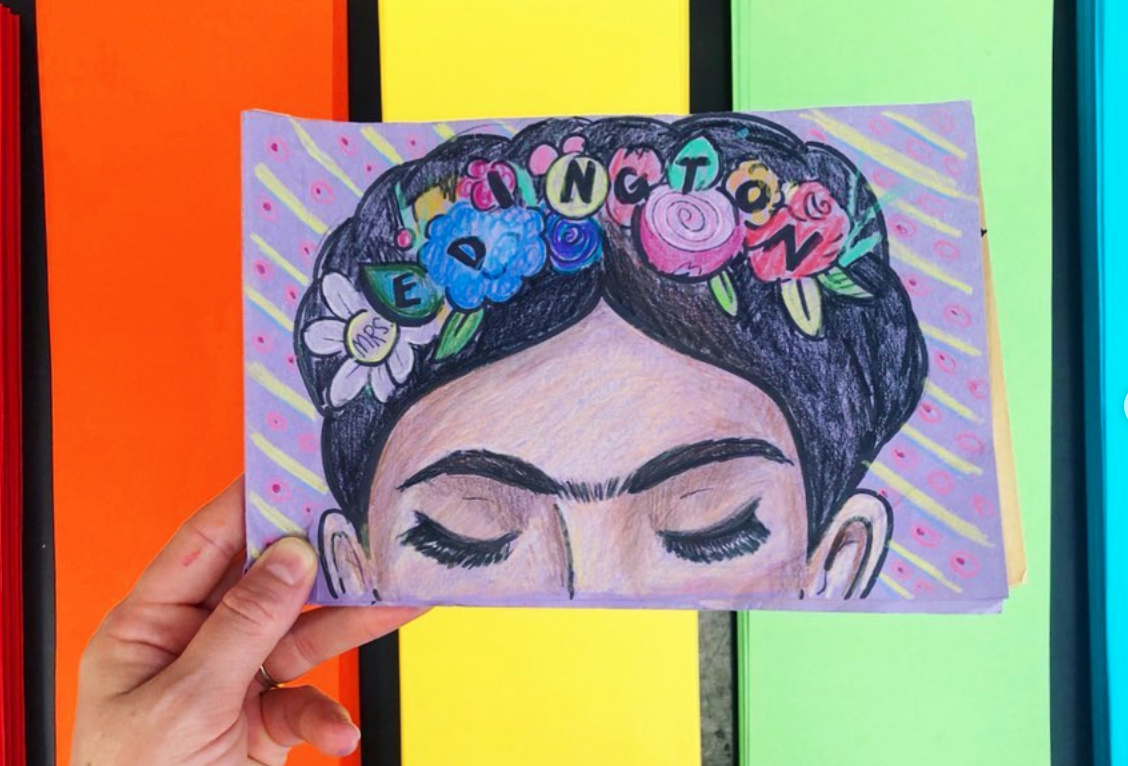 My teacher example of the sketchbooks I have my students create every year.