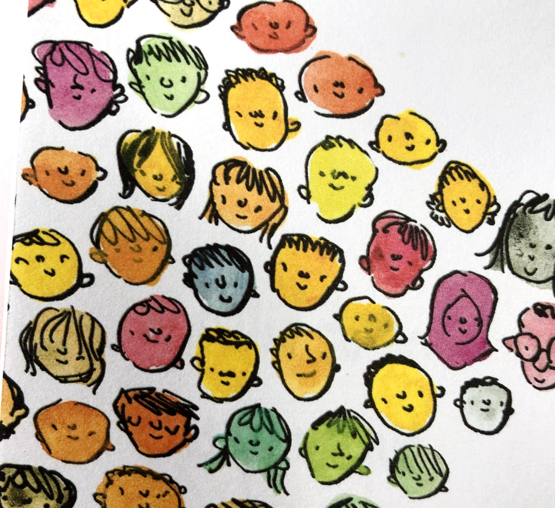 Peter Reynolds’ illustration from the book I Am Human, the inspiration for our school mural.