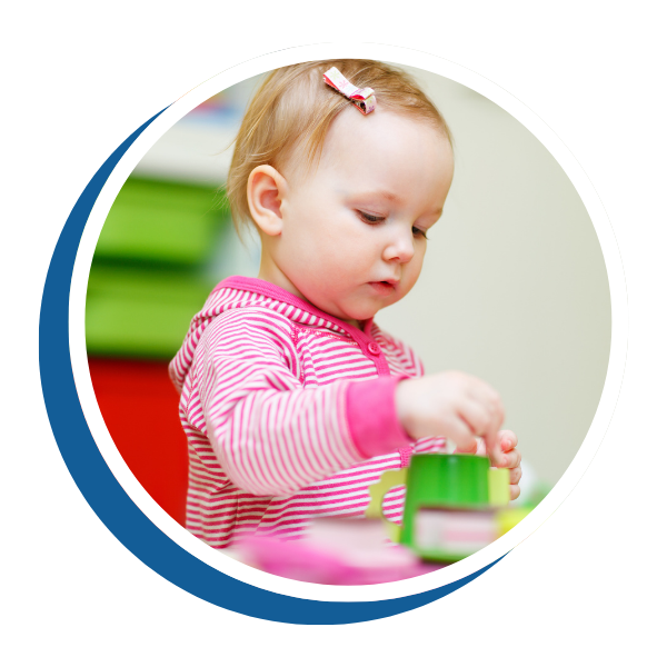 toddler playing with toys