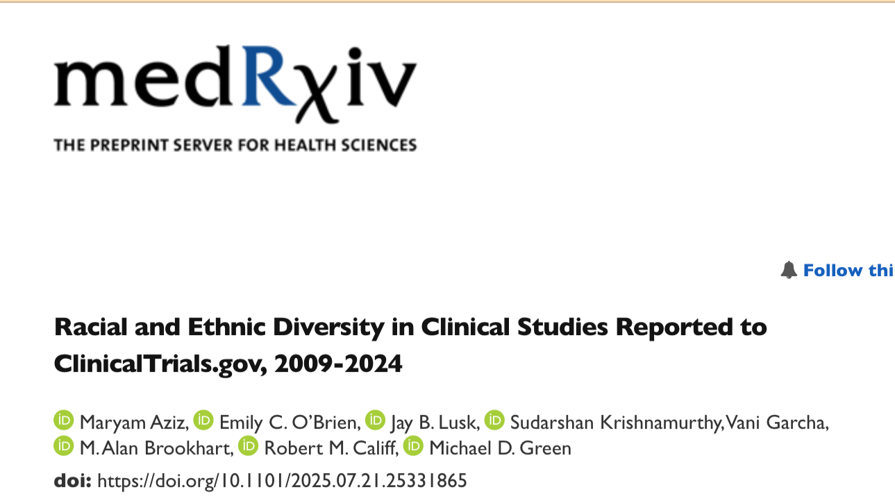 Preprint of analysis of all studies with results from 2009-2024 in ClinicalTrials.gov