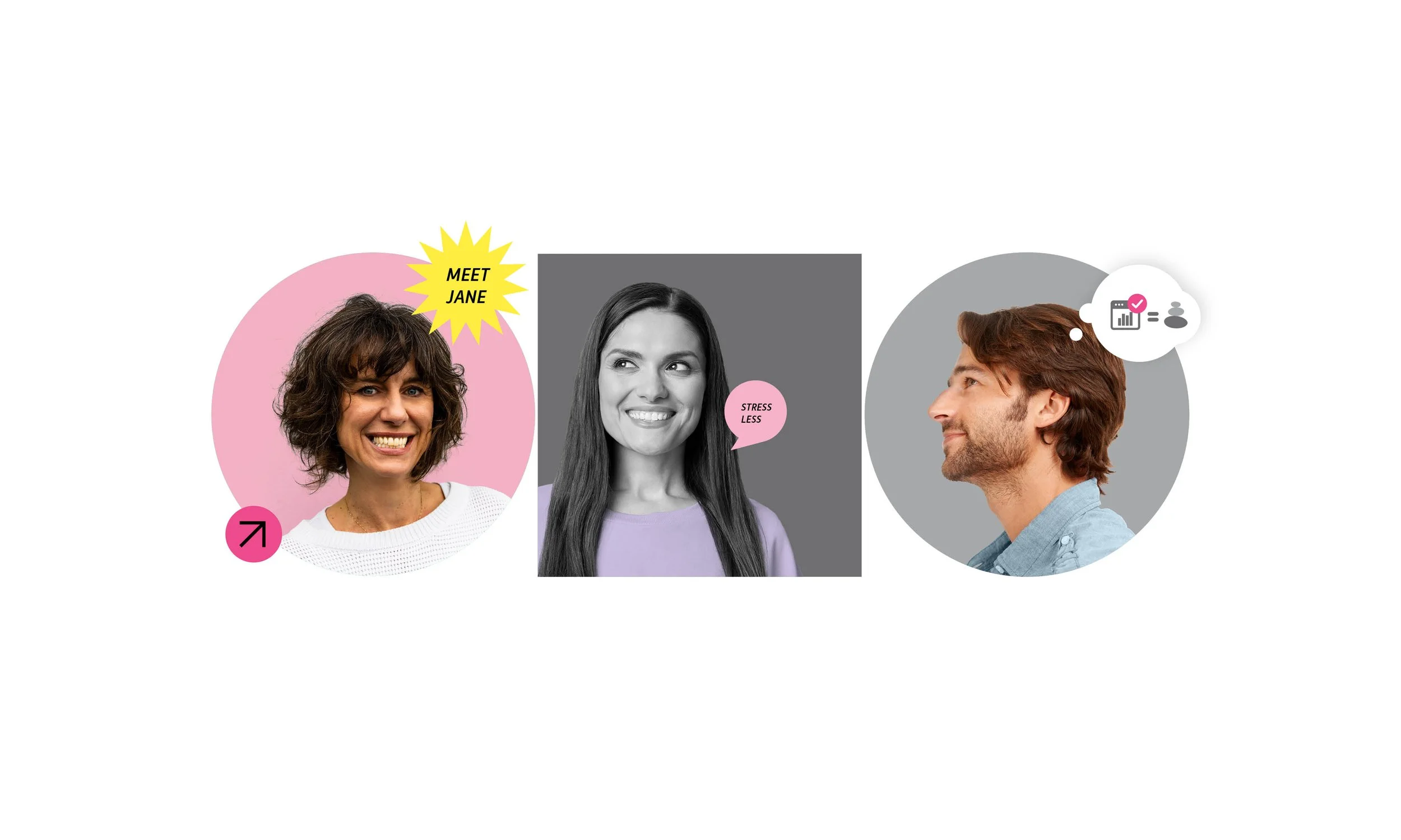 LUCA Jersey imagery uses friendly portraits, bold shapes and colour to create a modern, human and approachable bookkeeping brand.