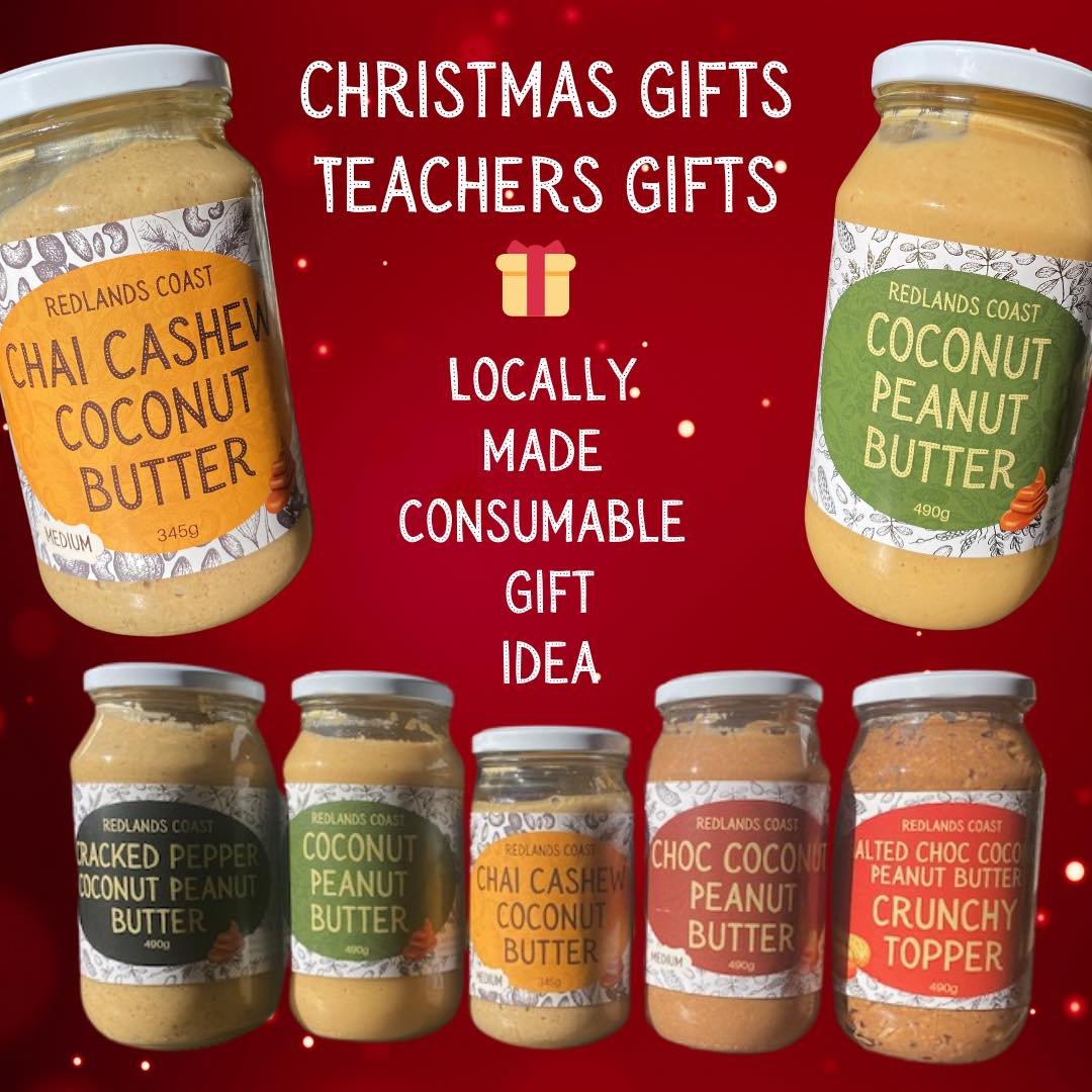 We have 4 markets left folks! So get yourselves over to the gorgeous harbour at Raby Bay for @twilightmakersmarket this Saturday 4-8pm and stock up!

Our locally made healthy nut butter range makes awesome consumable gifts for 

🎁 Teachers
🎁 Neighb