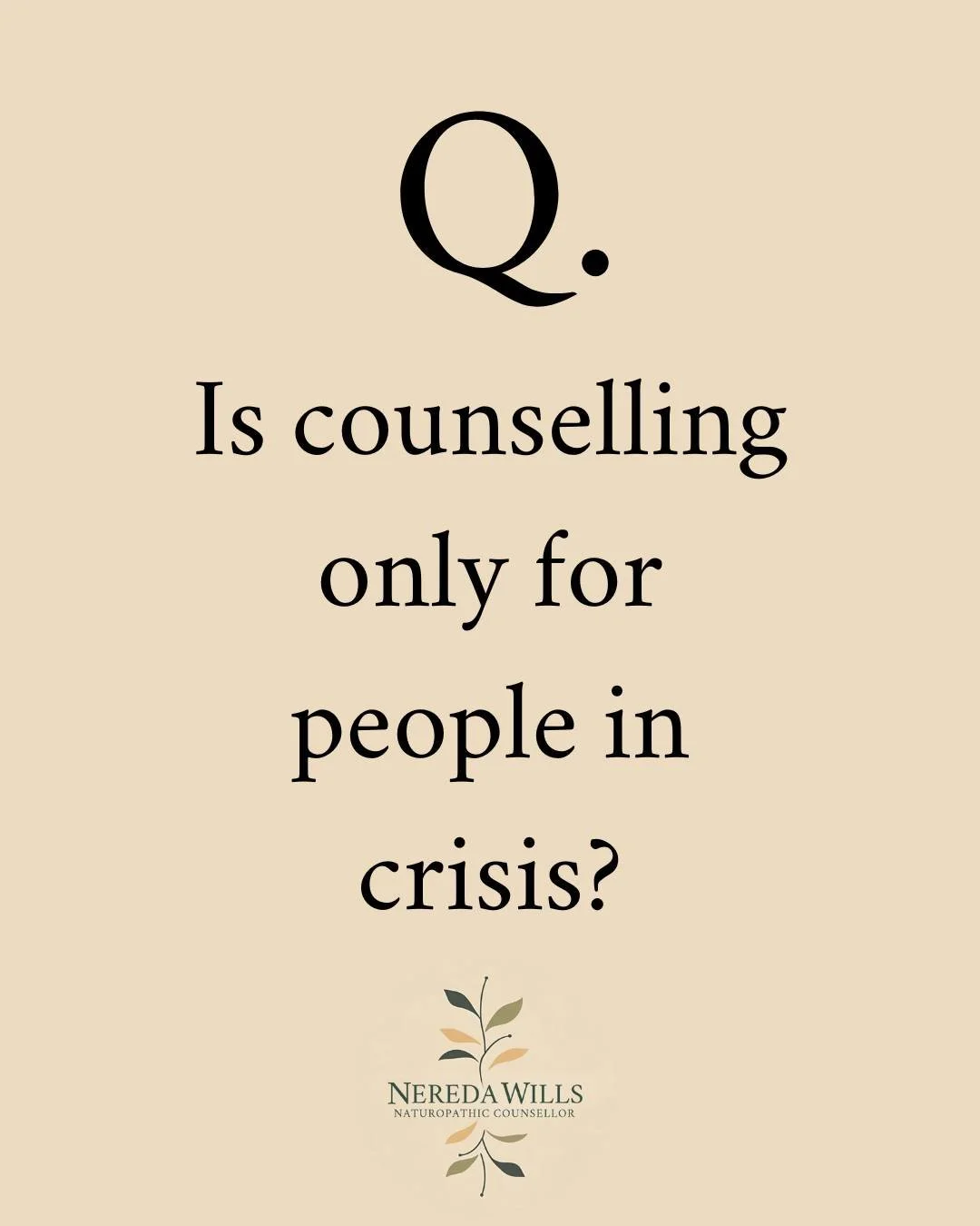 Look, these are great questions... 😆

Crisis counselling is an incredibly supportive and valuable therapy. Sometimes, a counsellor might be the only one who really hears the depths of a client's story during critical times of their life. Crisis supp