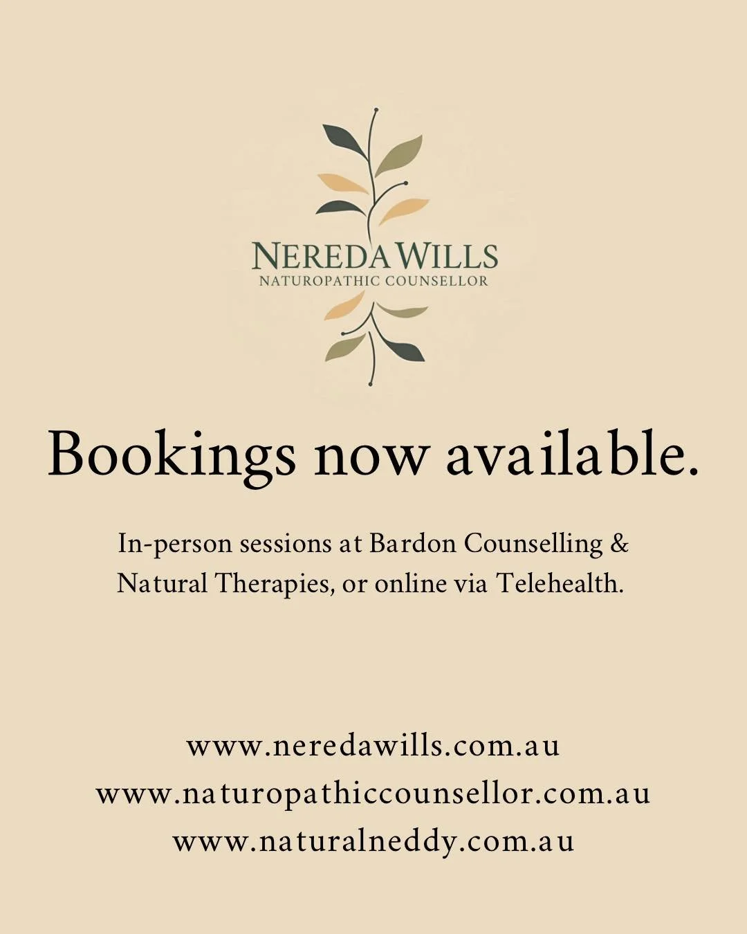 My website has officially launched and I am excited to share I am now taking bookings for November. 

Just to keep things simple&hellip; my 3 domain names all lead to the same website (there might be one you remember better!)

https://naturalneddy.co