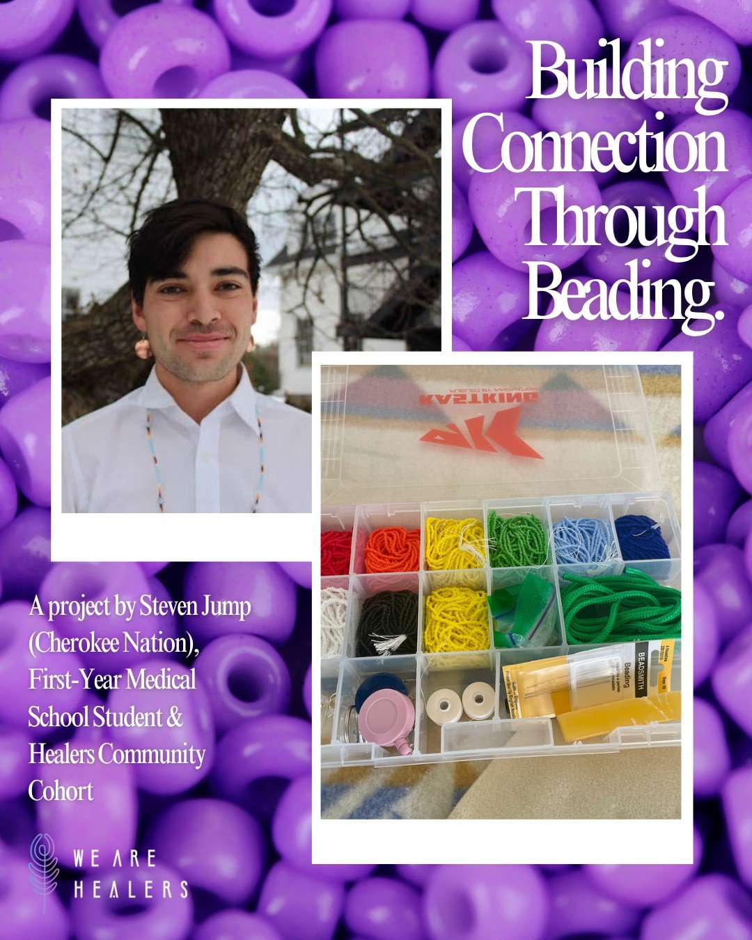 🧵 Beading as medicine. 

As a first-year medical student and 2024 Healers Community Circle cohort member, Steven Jump (Cherokee Nation) launched a beading circle to support Native students in health pathways through creativity, culture, and connecti