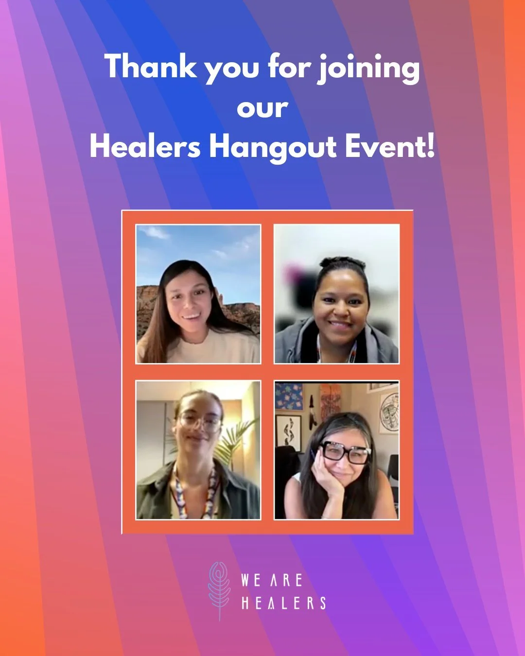 🌿 Thank you for joining us! 🌿
We are grateful to everyone who joined our Healers Hangout Fall Welcome virtual event.

✨ Congratulations to our giveaway winners:
Patience Owl &middot; Lauren Reyes &middot; Crucita Cate

Special thanks to our amazing