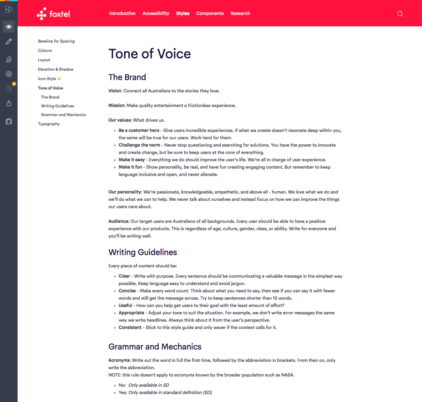 This is just an extract of the full style guide.