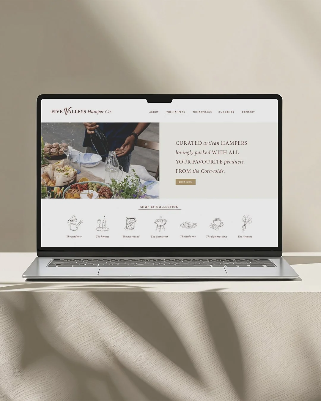 Website design for a artisan hamper business in Stroud, Cotswolds UK by Mechele Made Design Cirencester