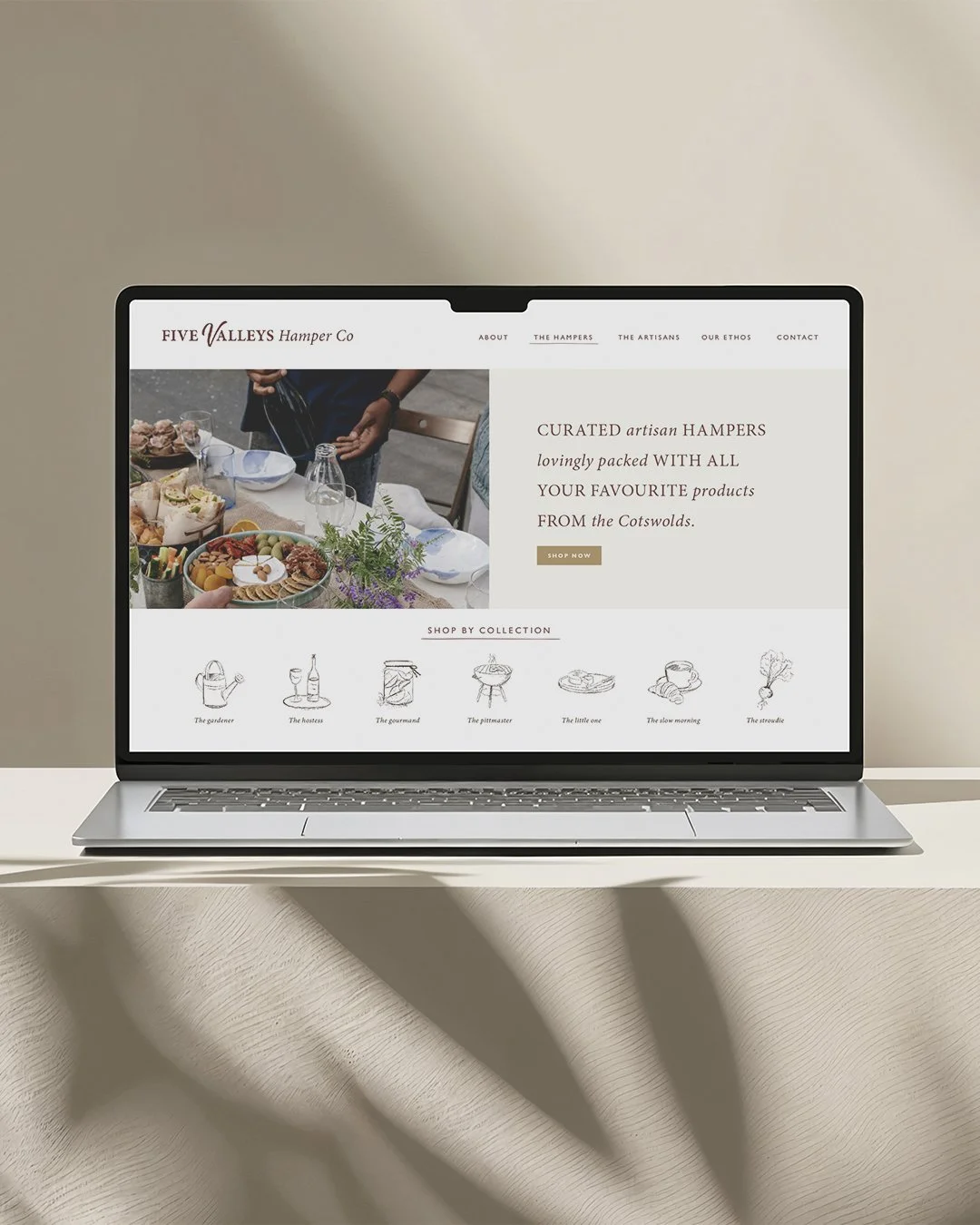 Website design for a artisan hamper business in Stroud, Cotswolds UK by Mechele Made Design Cirencester