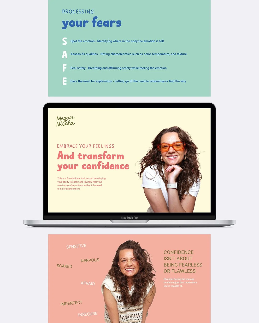 Presentation desk slide designs for confidence coach Cirencester UK by Mechele Made Design Cirencester