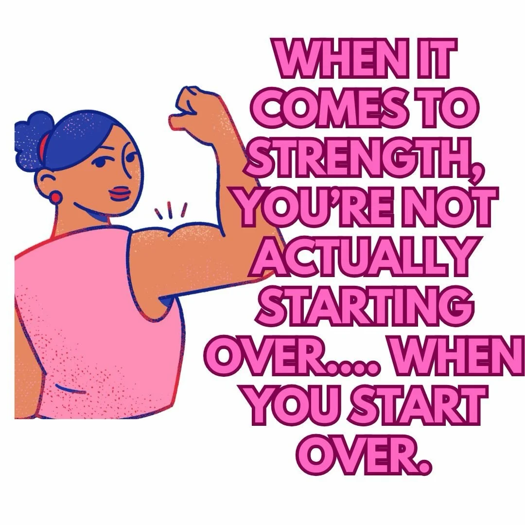 How cool is that! That means you can start over and over and over again when it comes to strength training and we can slowly untangle ourselves from perfectionist all or nothing thinking.

. #beginagain #strengthgains #musclememory
