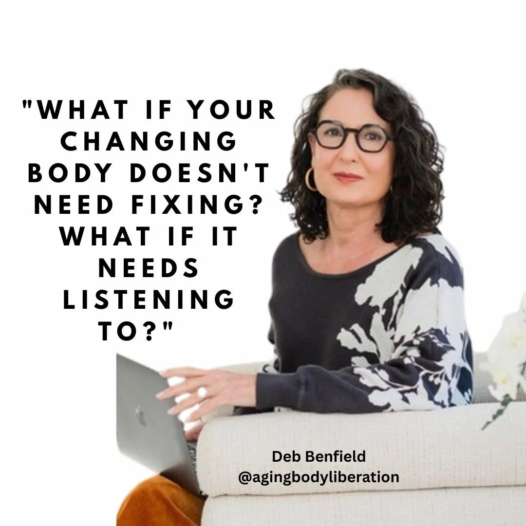 In a world determined to sell us anti-ageing solutions what would it look like to trust our bodies instead? This conversation with the wonderful @agingbodyliberation explores ageism, diet culture, menopause, embodiment and the radical possibility of 