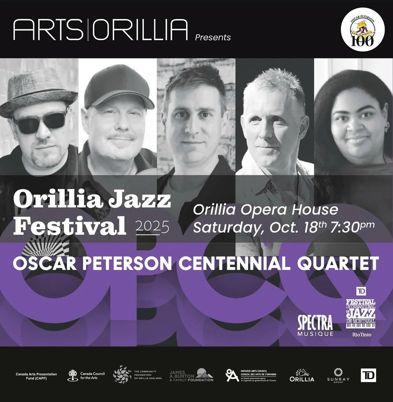 Oscar Peterson Centennial Quartet in Orillia