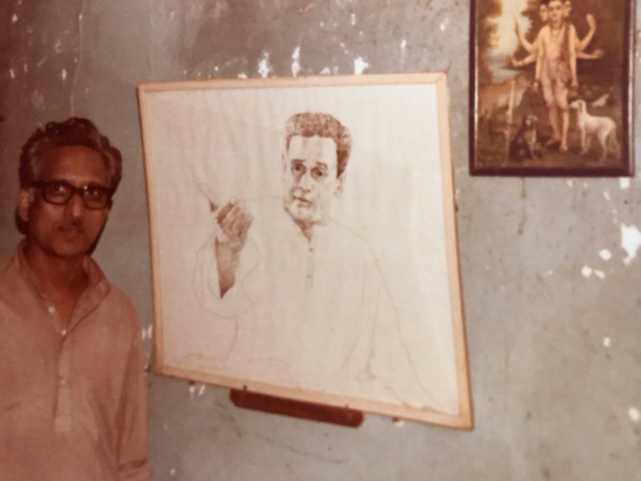 Vishwas' first drawing of Pt. Bhimsen Joshi, 1978