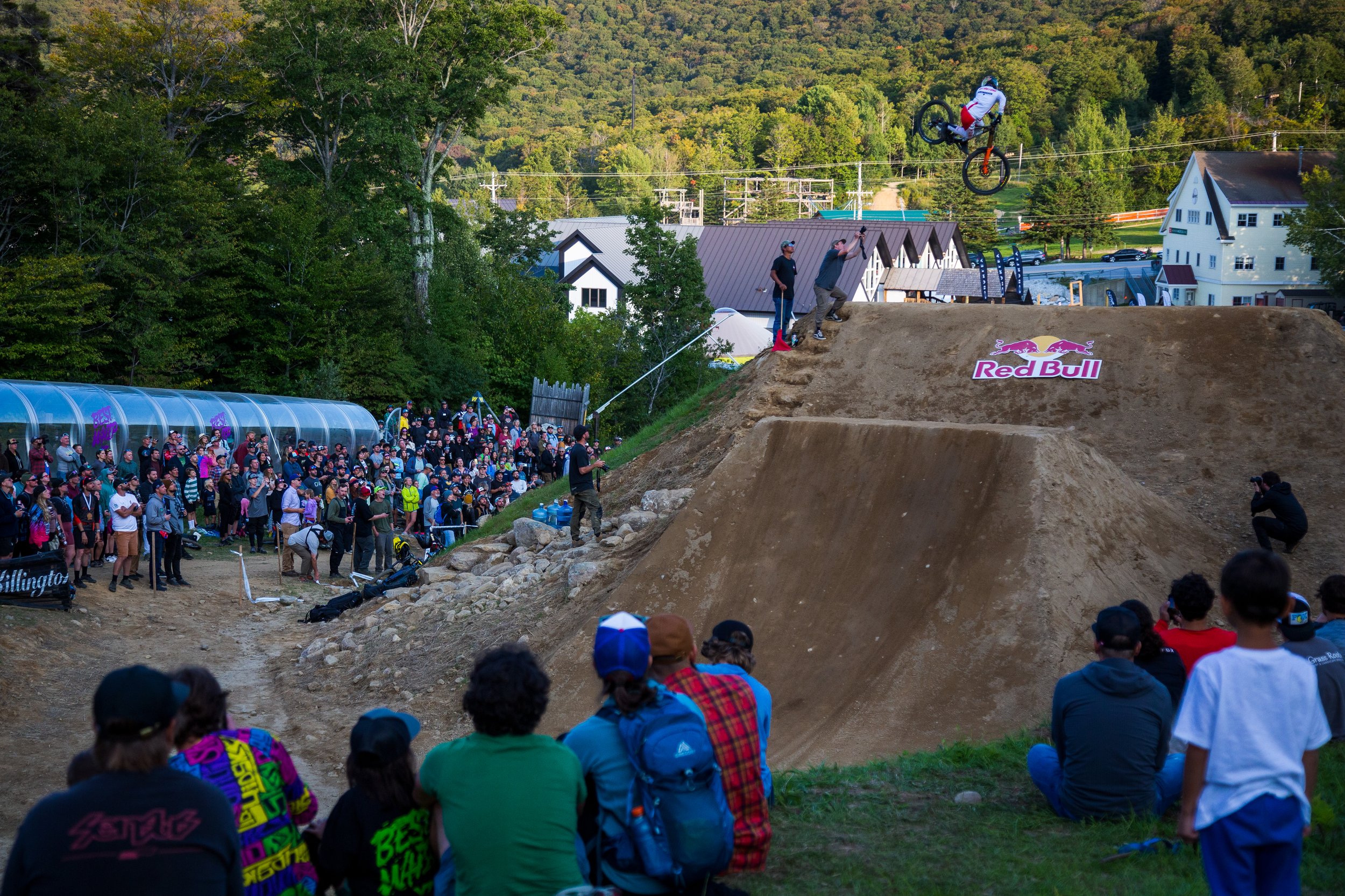 Jackson Goldstone competing in the Red Bull Best Whip during the 2022 US OPEN at Killington Resort // P: J. Astleford