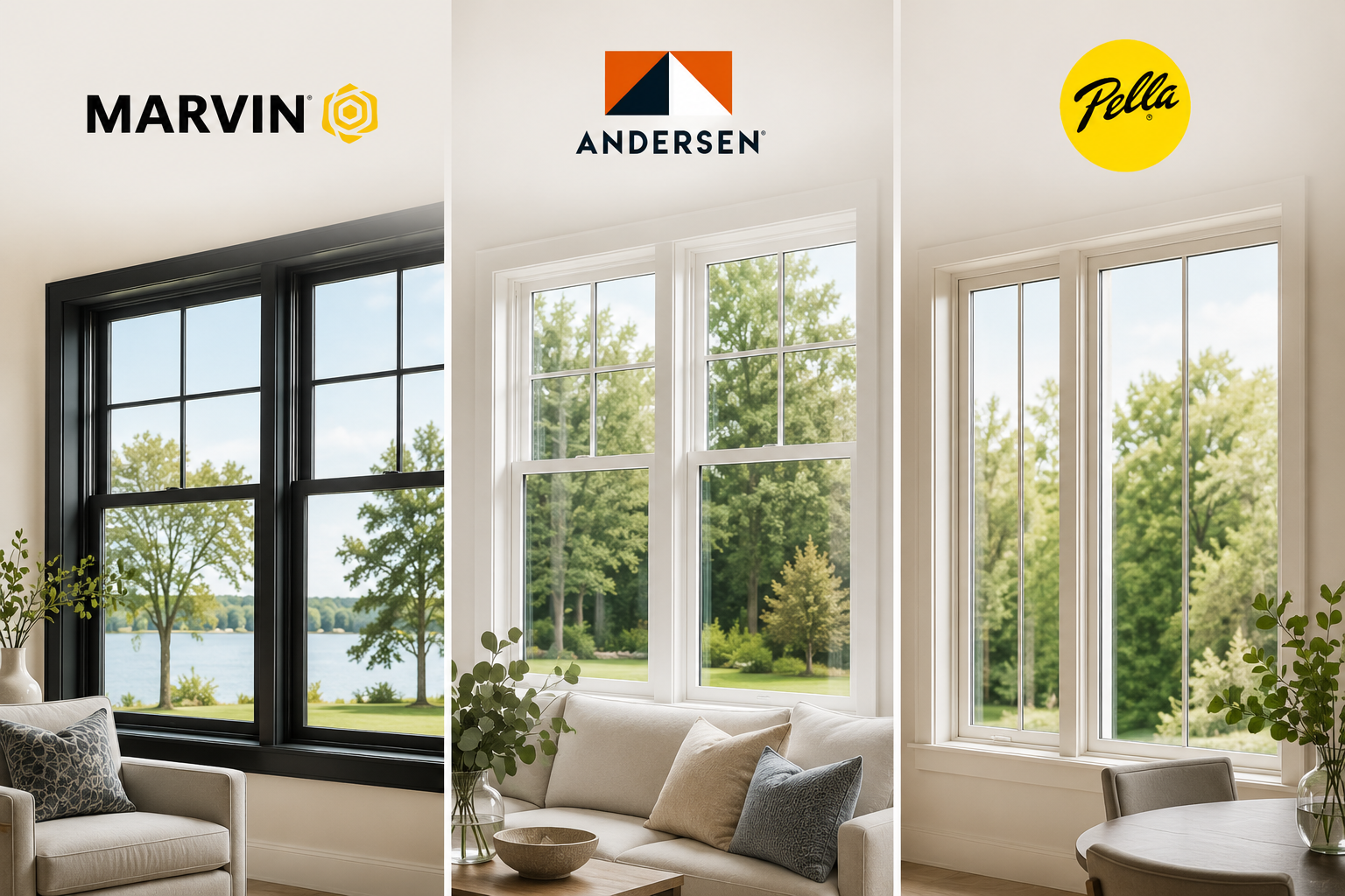 Marvin vs. Pella vs. Andersen Windows: An Honest Comparison for Homeowners
