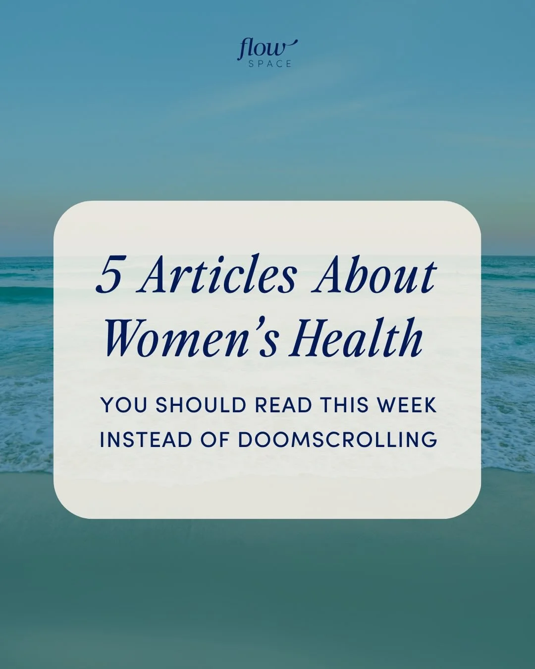 POV: you&rsquo;re sick of the noise surrounding women&rsquo;s health and want just the facts, science, and research.

At Flow Space, we offer the latest science and most resonant stories to inform and empower women to advocate for their own well-bein