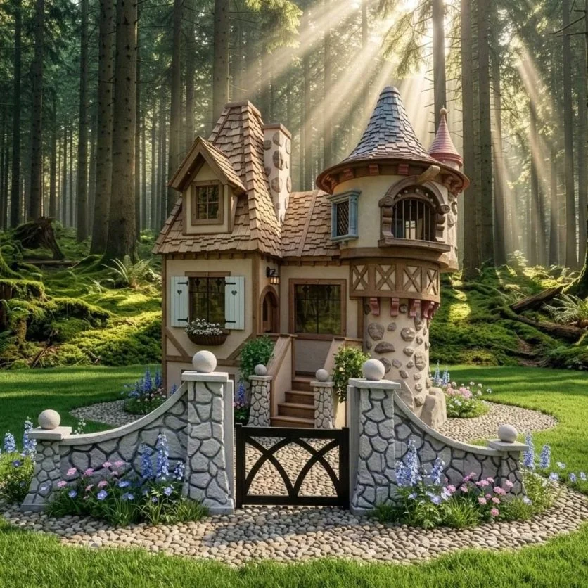 Elevate playtime with luxury playhouses by Charmed Playhouses. Explore bespoke designs, crafted with unparalleled quality for a magical childhood experience. Custom orders available. Rapunzel. Beauty and the Beast