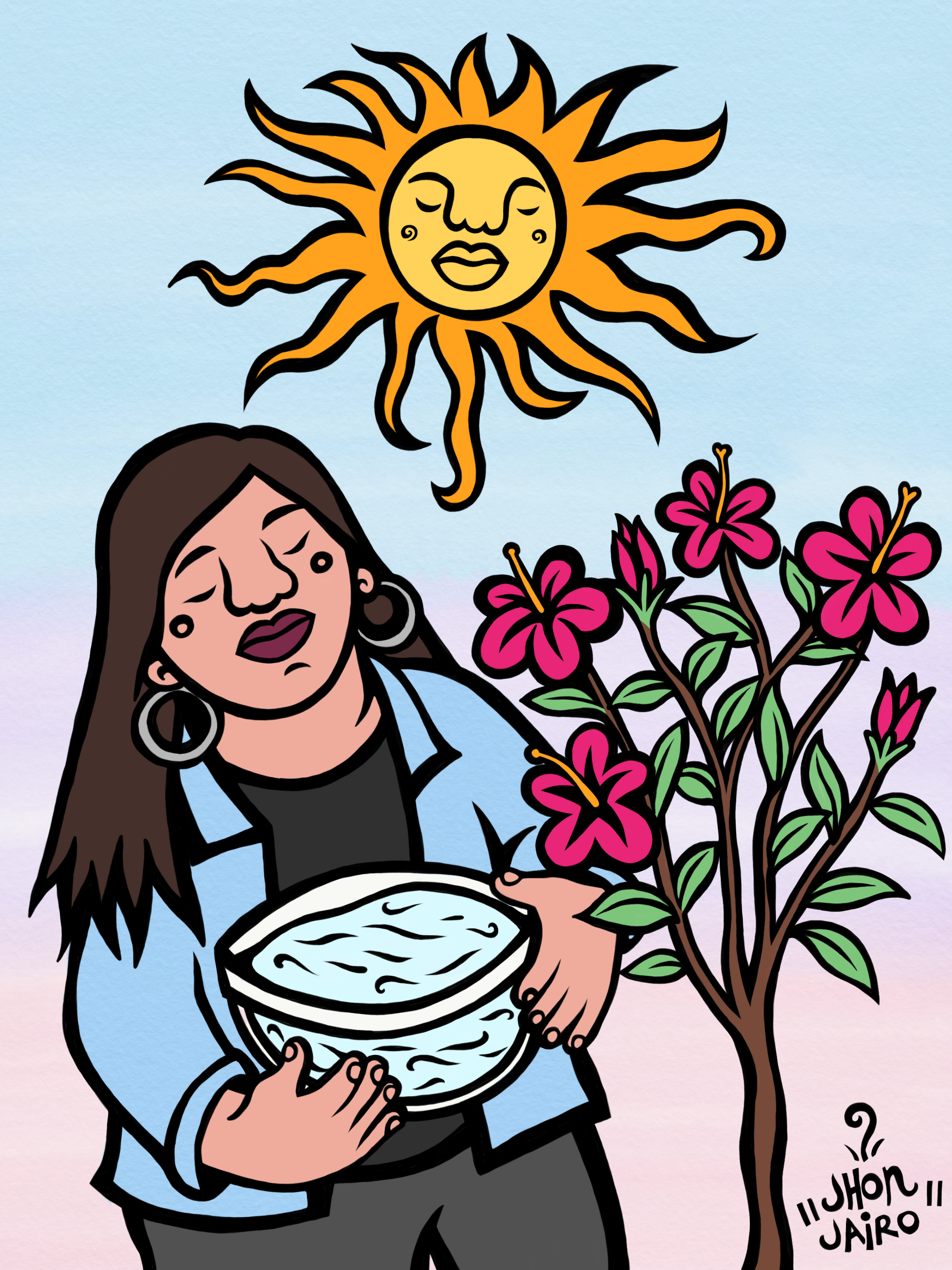 Jess making hibiscus essence.PNG