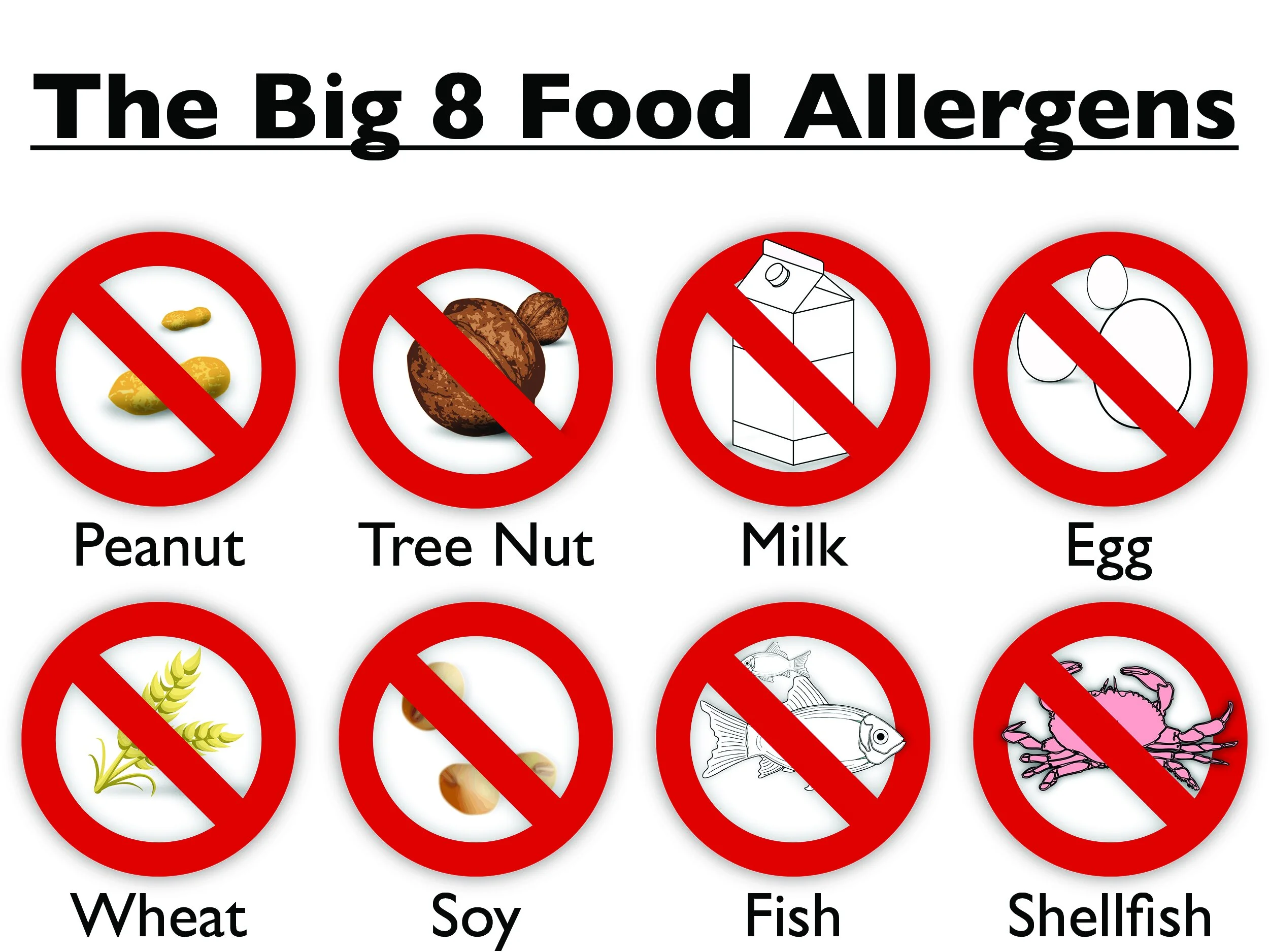 Peanut Allergy Sign 8-allergens-poster